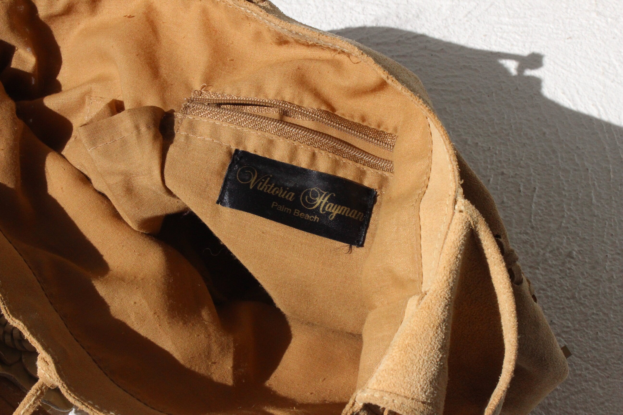 90s Suede Textured 3D Flower & Fringe Handbag