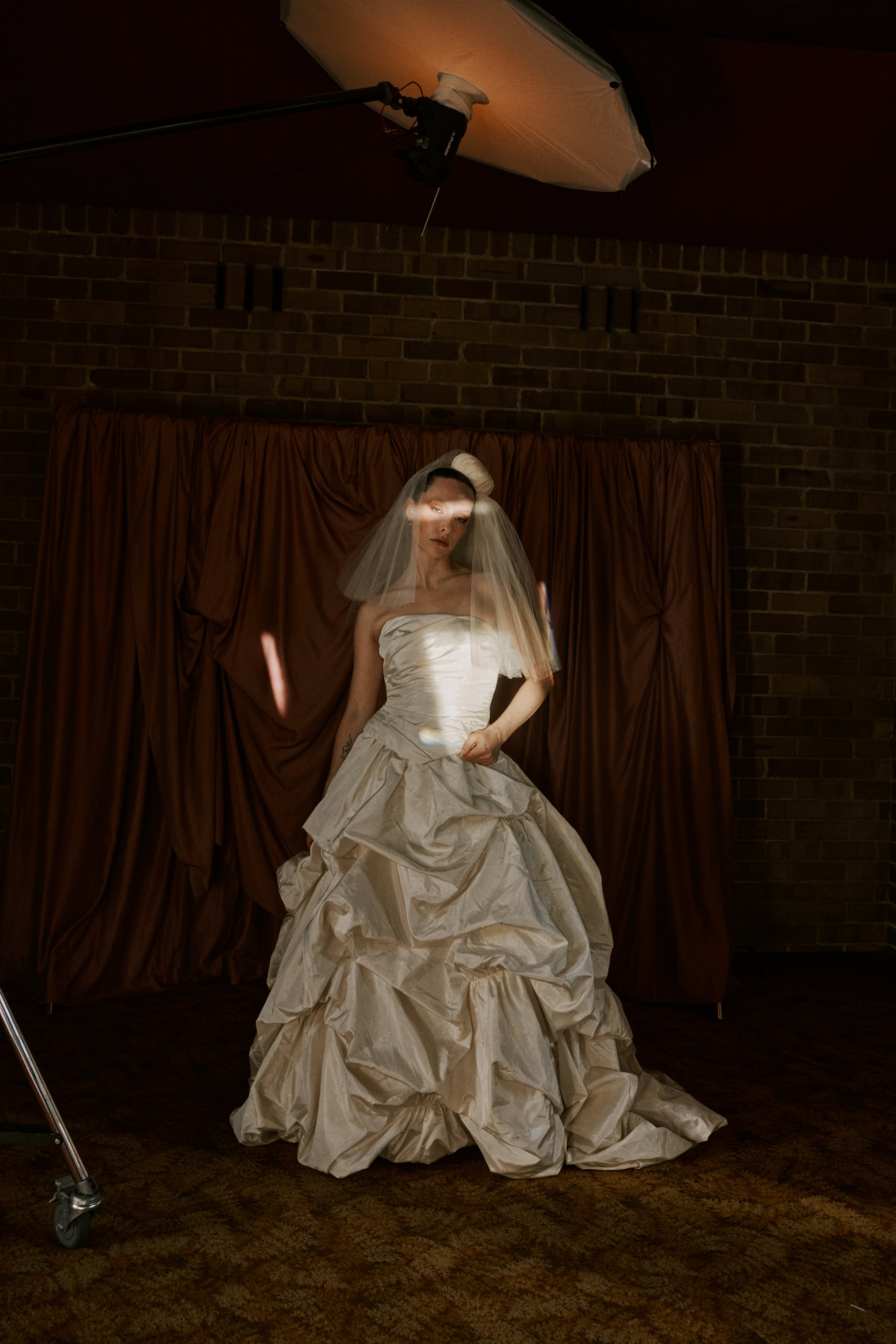 Outrageous 90s Bubble Taffeta Strapless Corset Wedding Gown