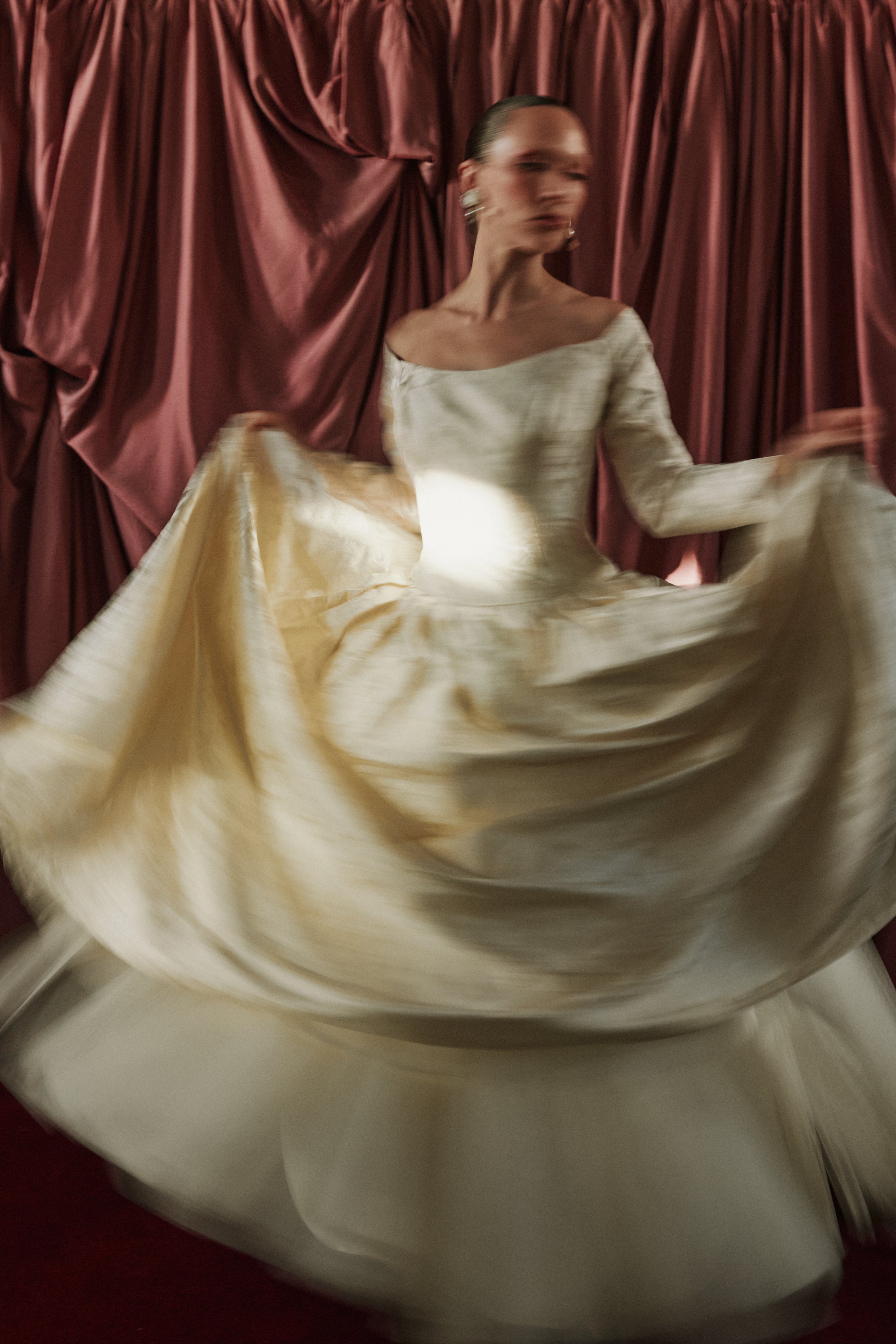 1996 Custom Mariana Hardwick Renaissance Bride Off Shoulder Jacquard Courtier Gown