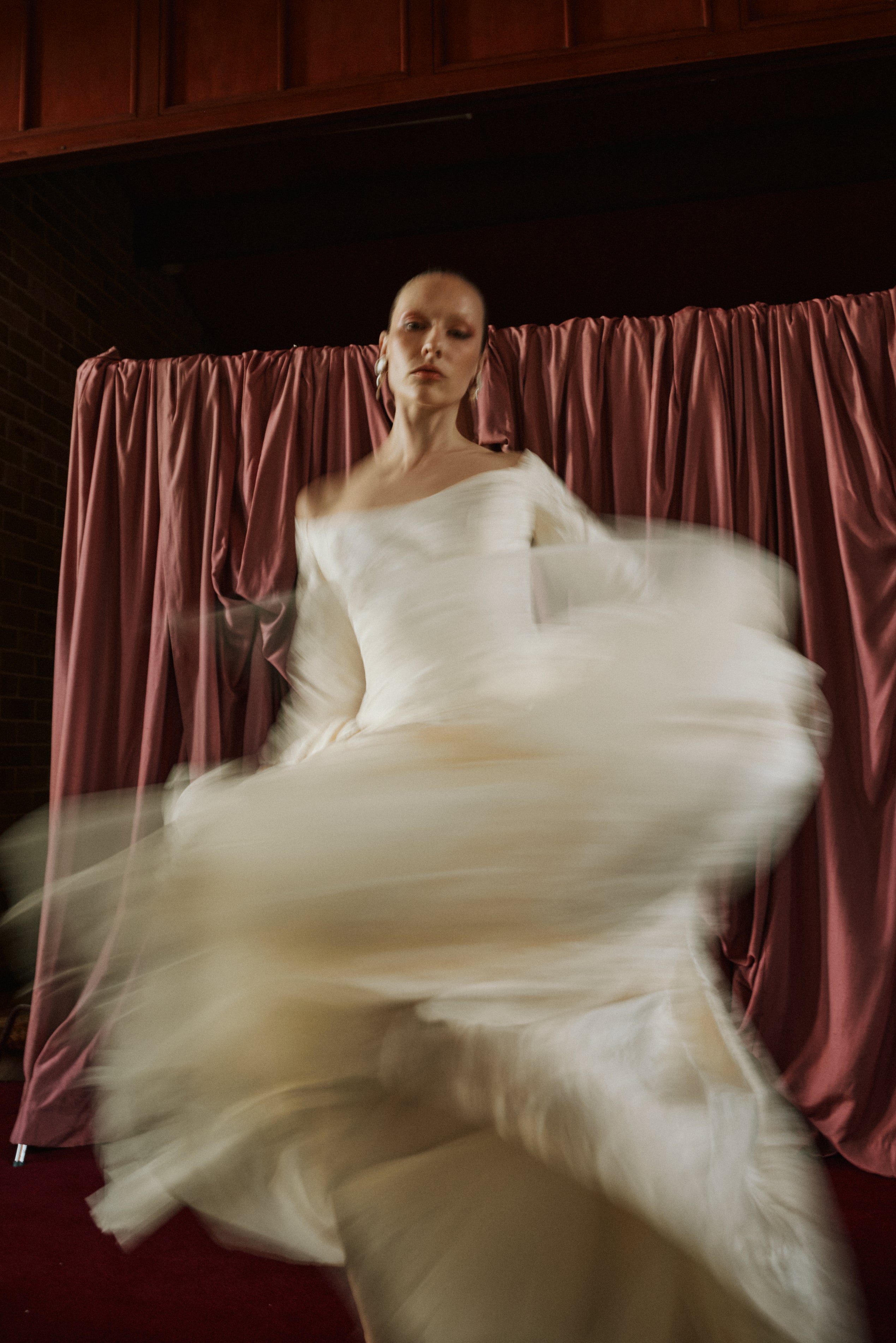 1996 Custom Mariana Hardwick Renaissance Bride Off Shoulder Jacquard Courtier Gown
