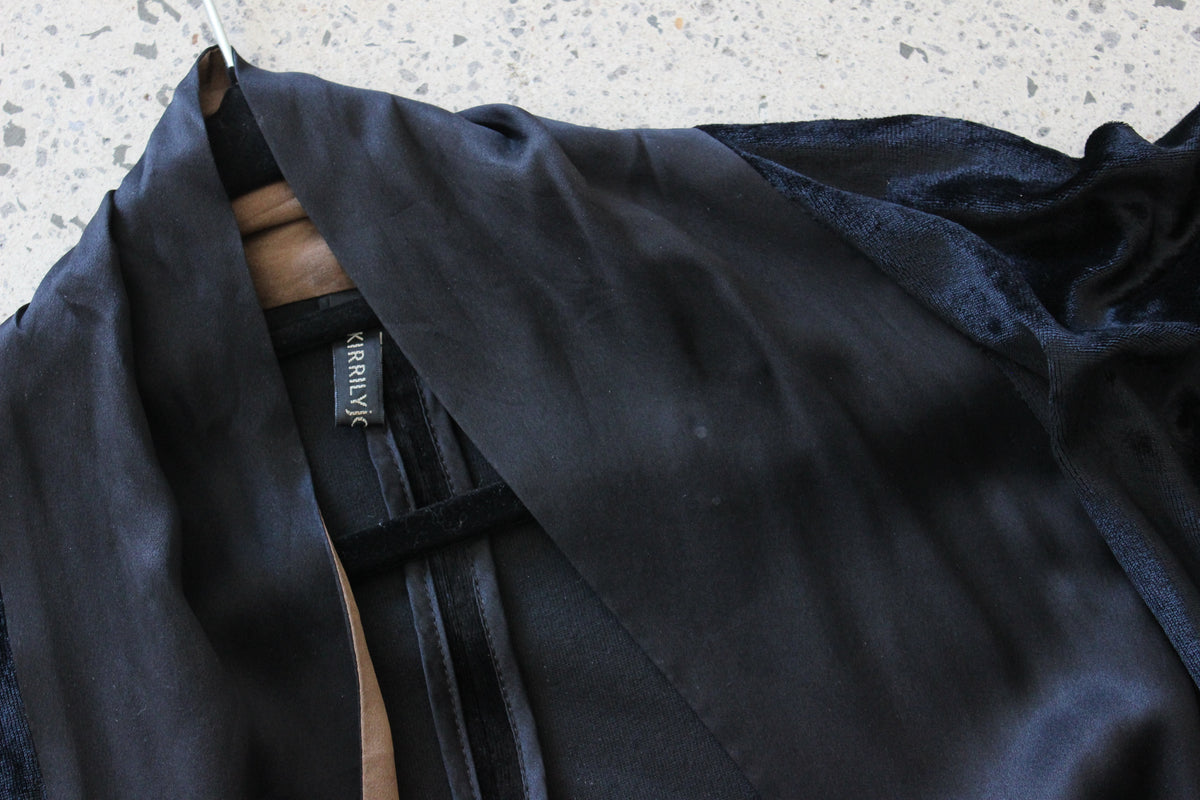 2000s Designer Crushed Velvet & Silk Kimono by Kirrily Johnston