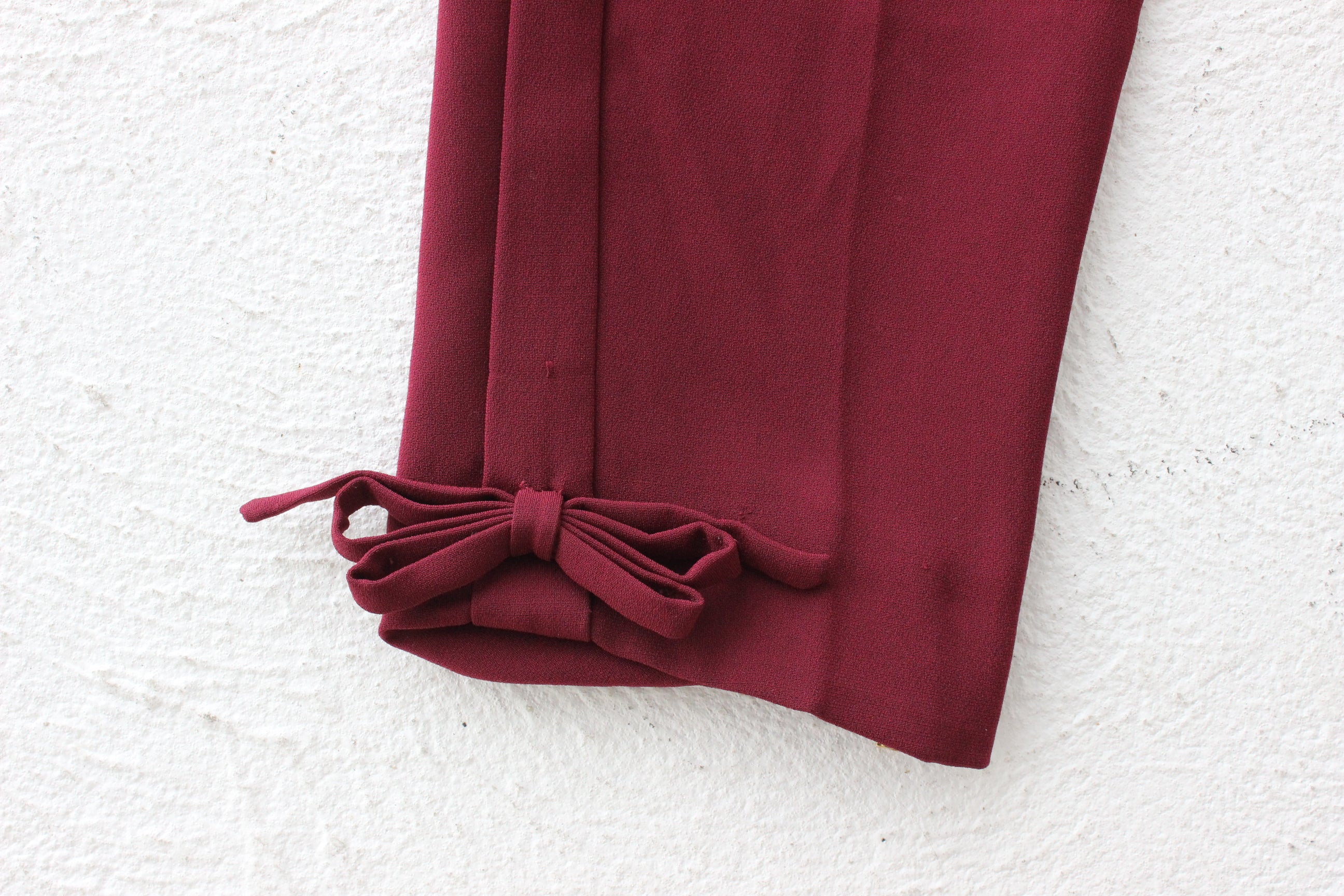 FRENCH COLLECTION 2010s Miu Miu Mulberry Trousers w/ Ankle Bows