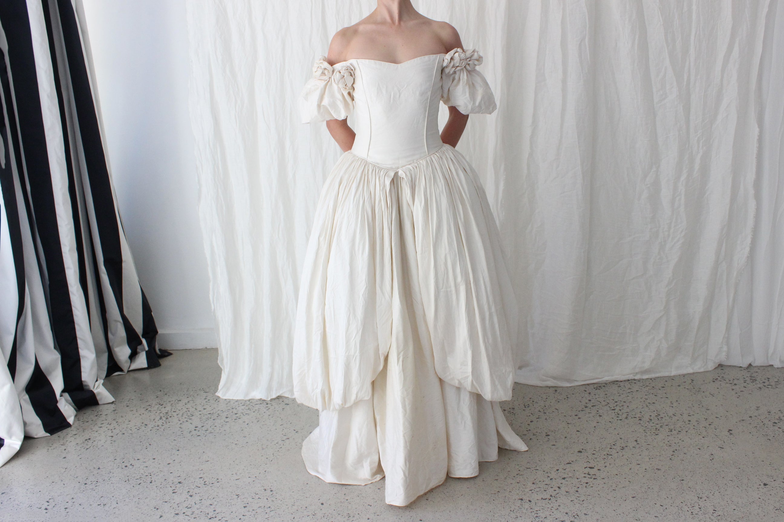 1992 Silk Dupion Rosette Down