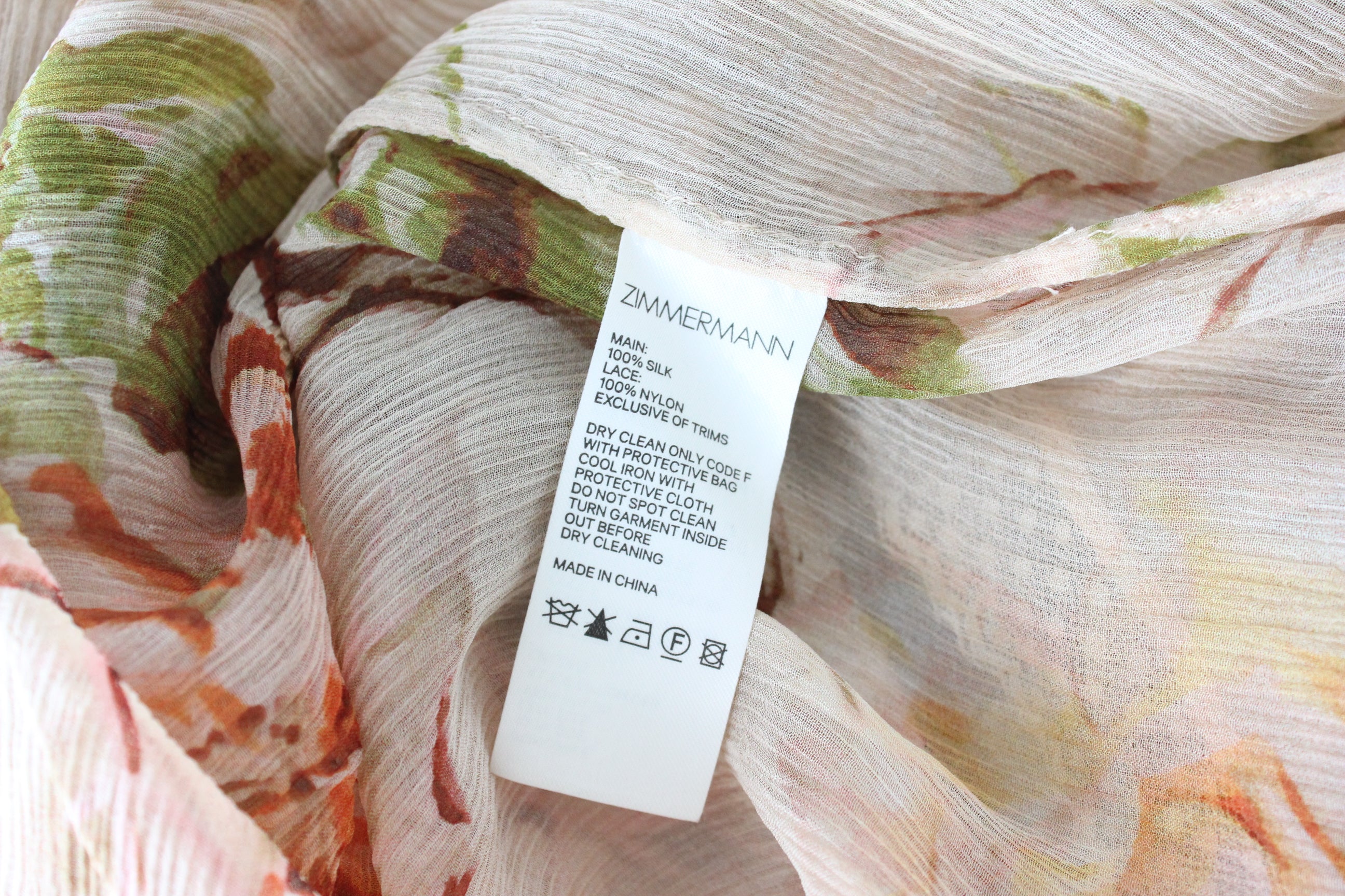 2000s Zimmermann Sheer Floral Silk Skirt