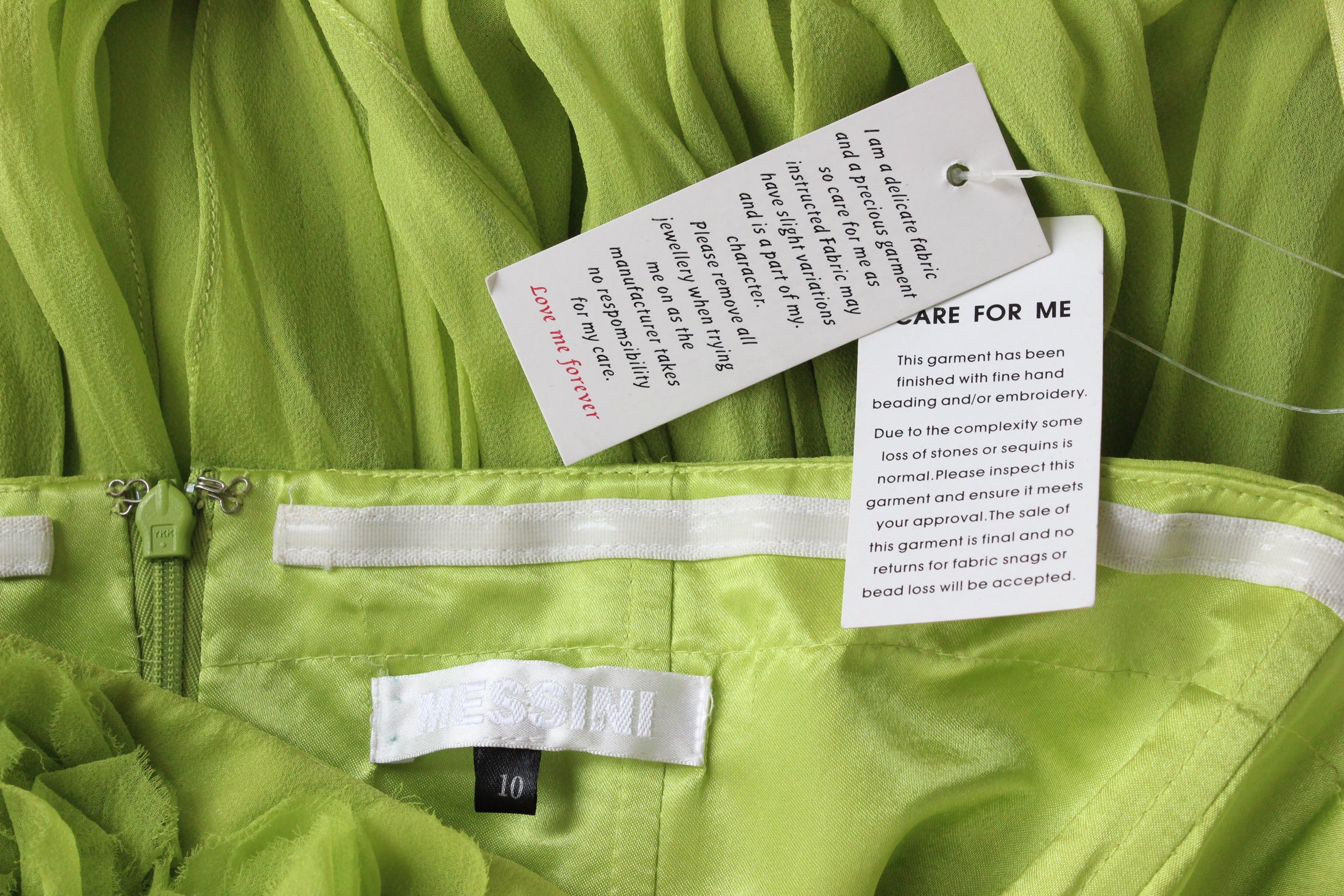 Y2K Strapless Silk Mini w/ Rosettes & Panel Skirt
