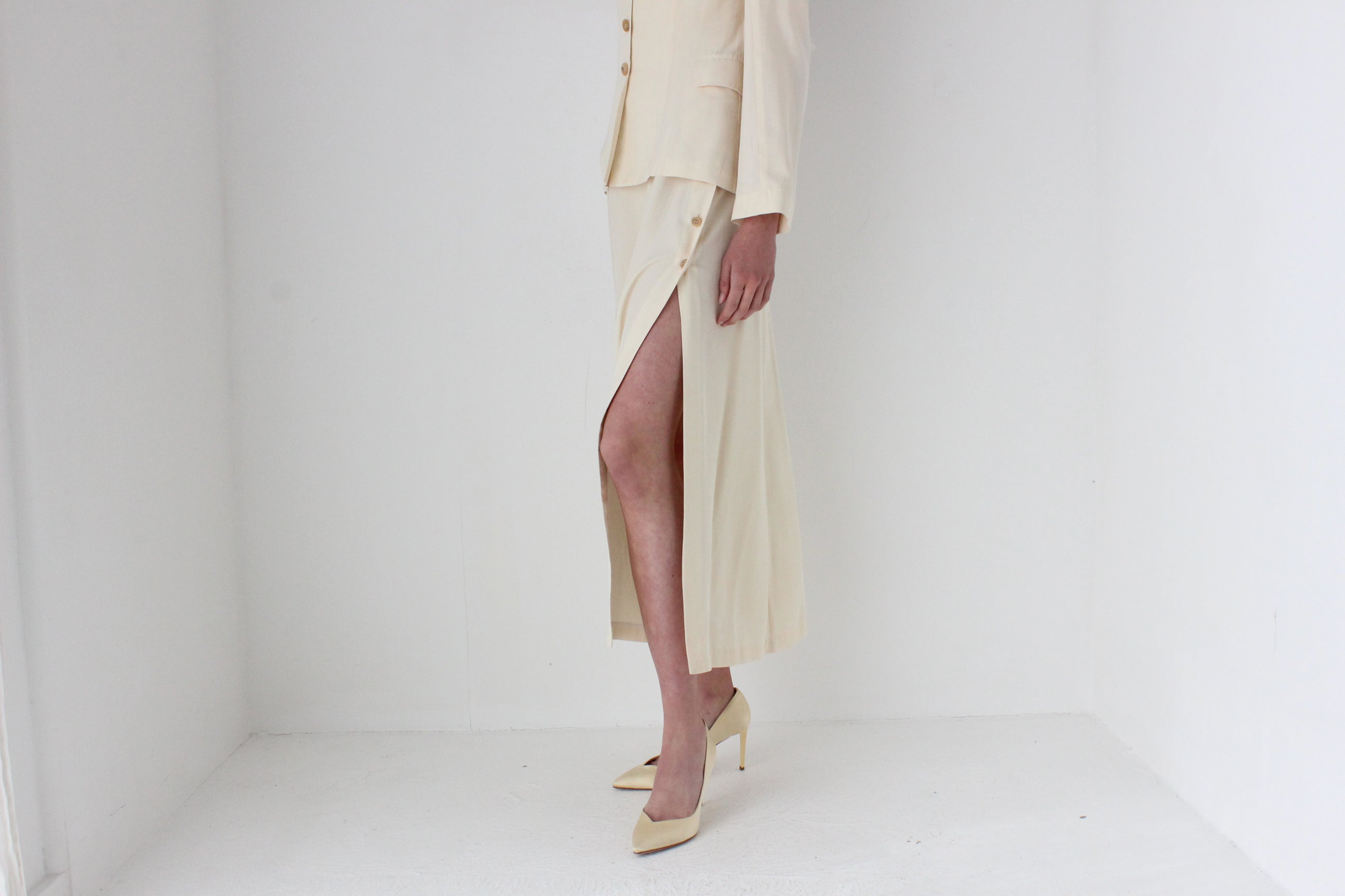 90s Morgane Le Fey Silk / Wool 'Two Piece' Jacket & Dress