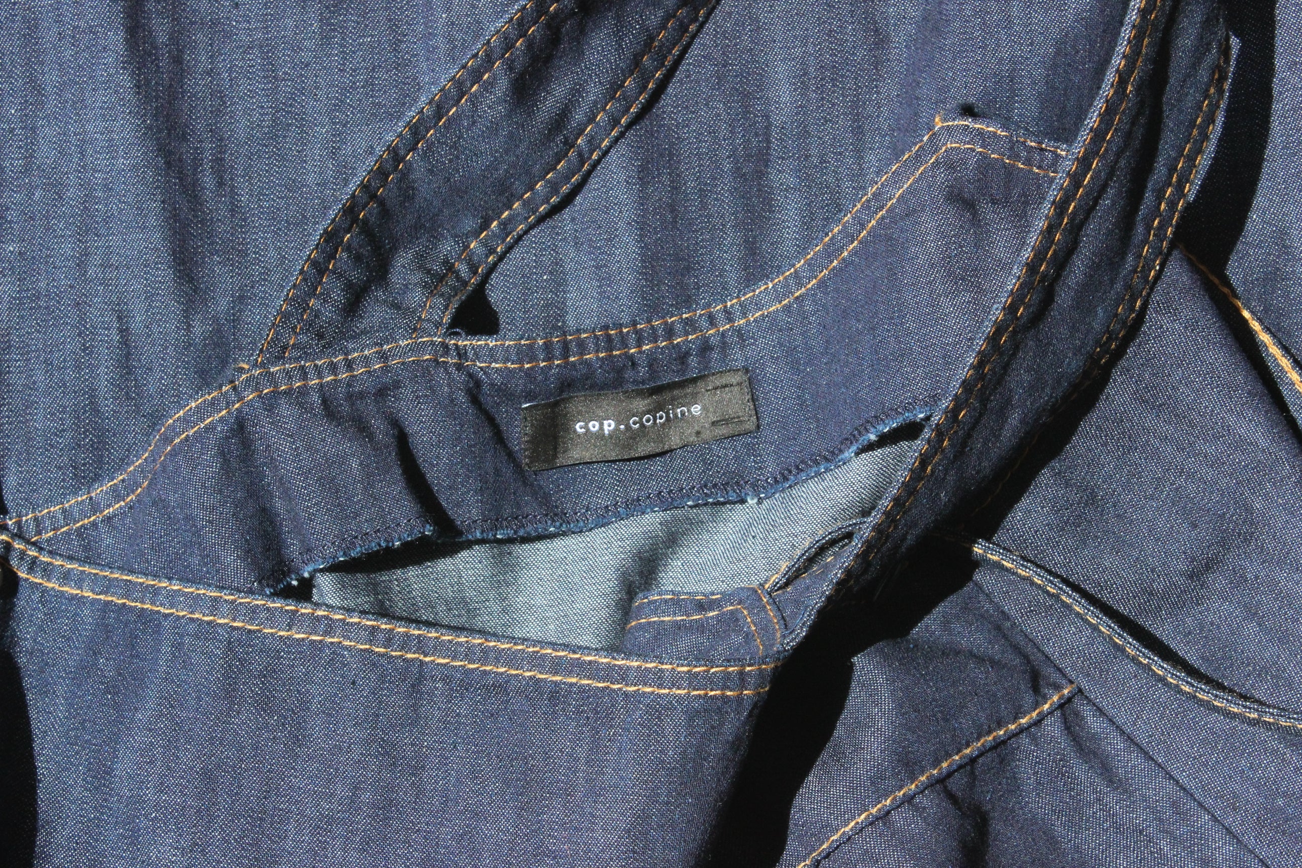 FRENCH COLLECTION Y2K Cop Copine Dark Denim Techwear Trapeze Dress