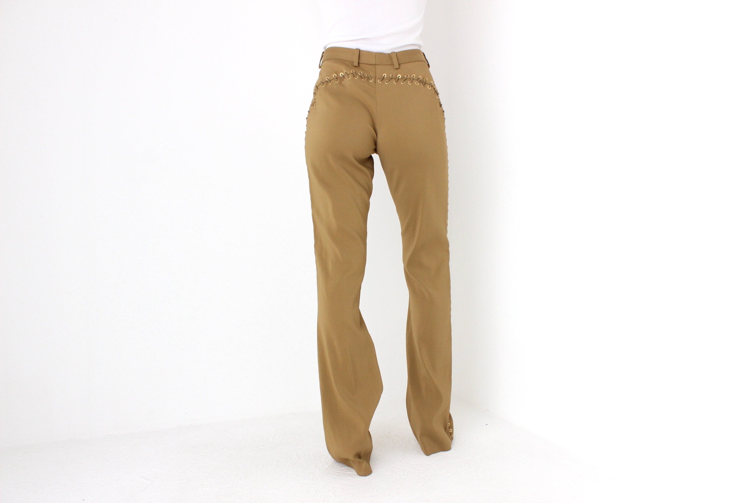 FUTURISM Y2K Roberto Cavalli Bootcut Trousers w/ Lace Up Sides