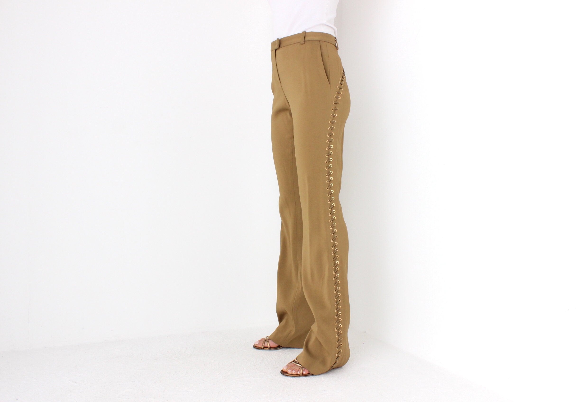 FUTURISM Y2K Roberto Cavalli Bootcut Trousers w/ Lace Up Sides