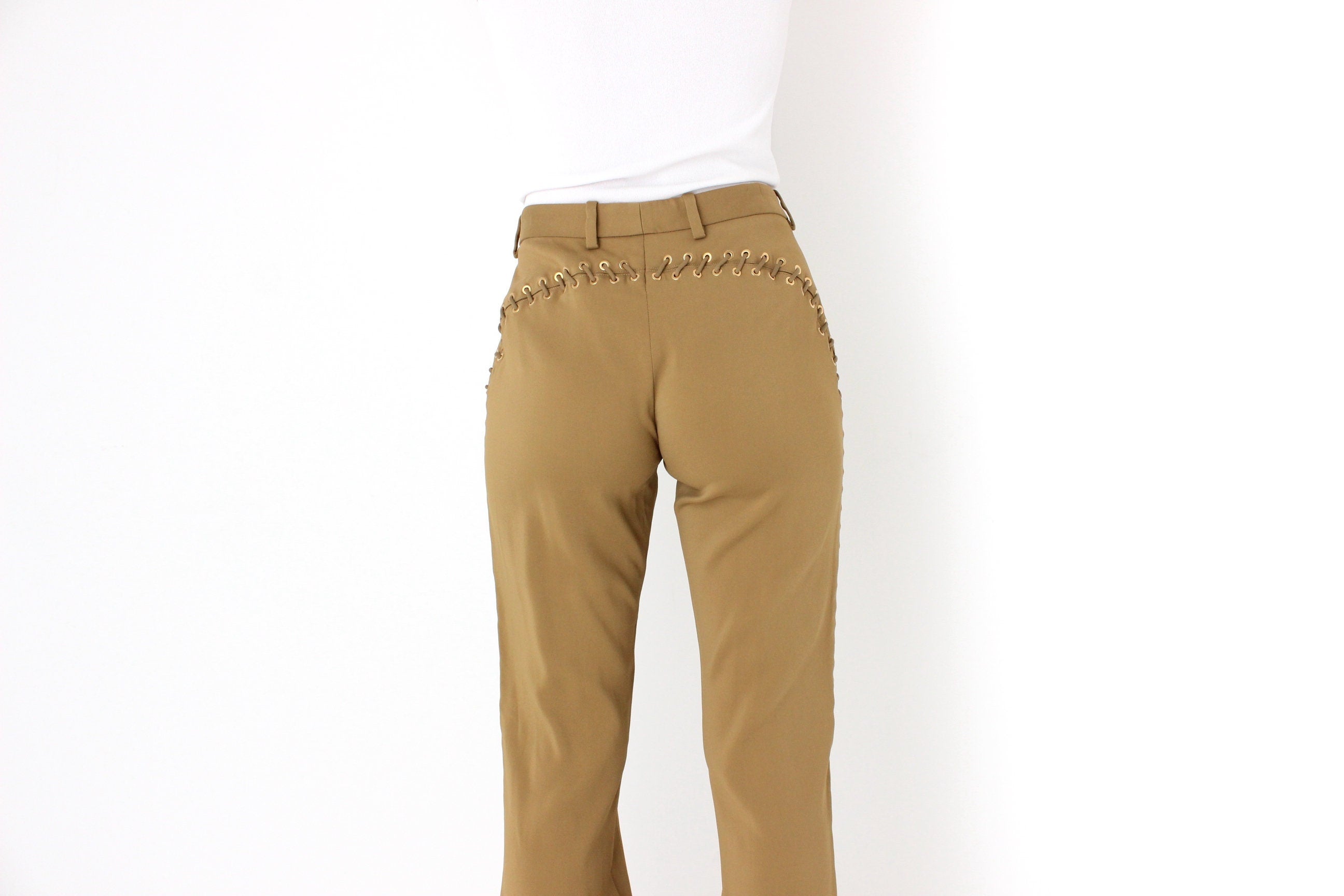 FUTURISM Y2K Roberto Cavalli Bootcut Trousers w/ Lace Up Sides