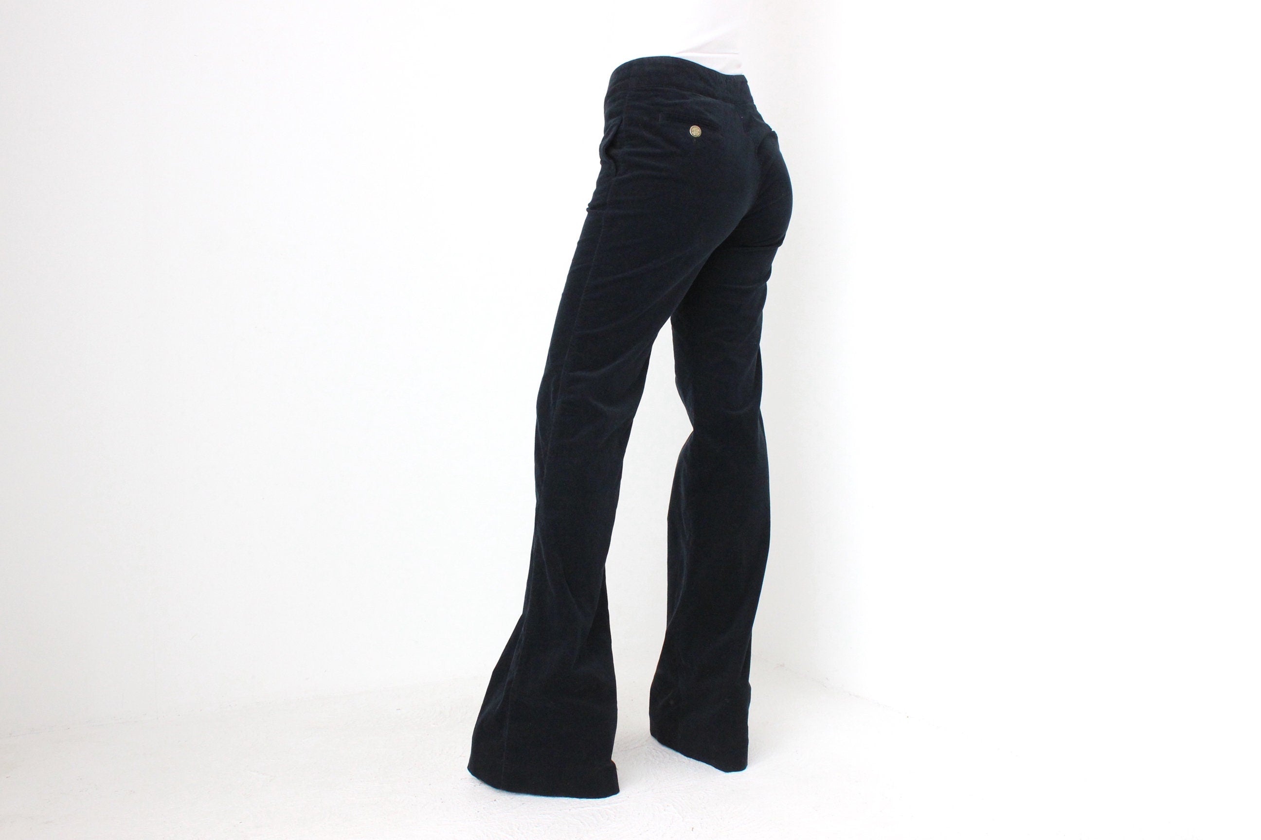 Y2K Roberto Cavalli Navy Corduroy Tall Bell Bottom Jeans