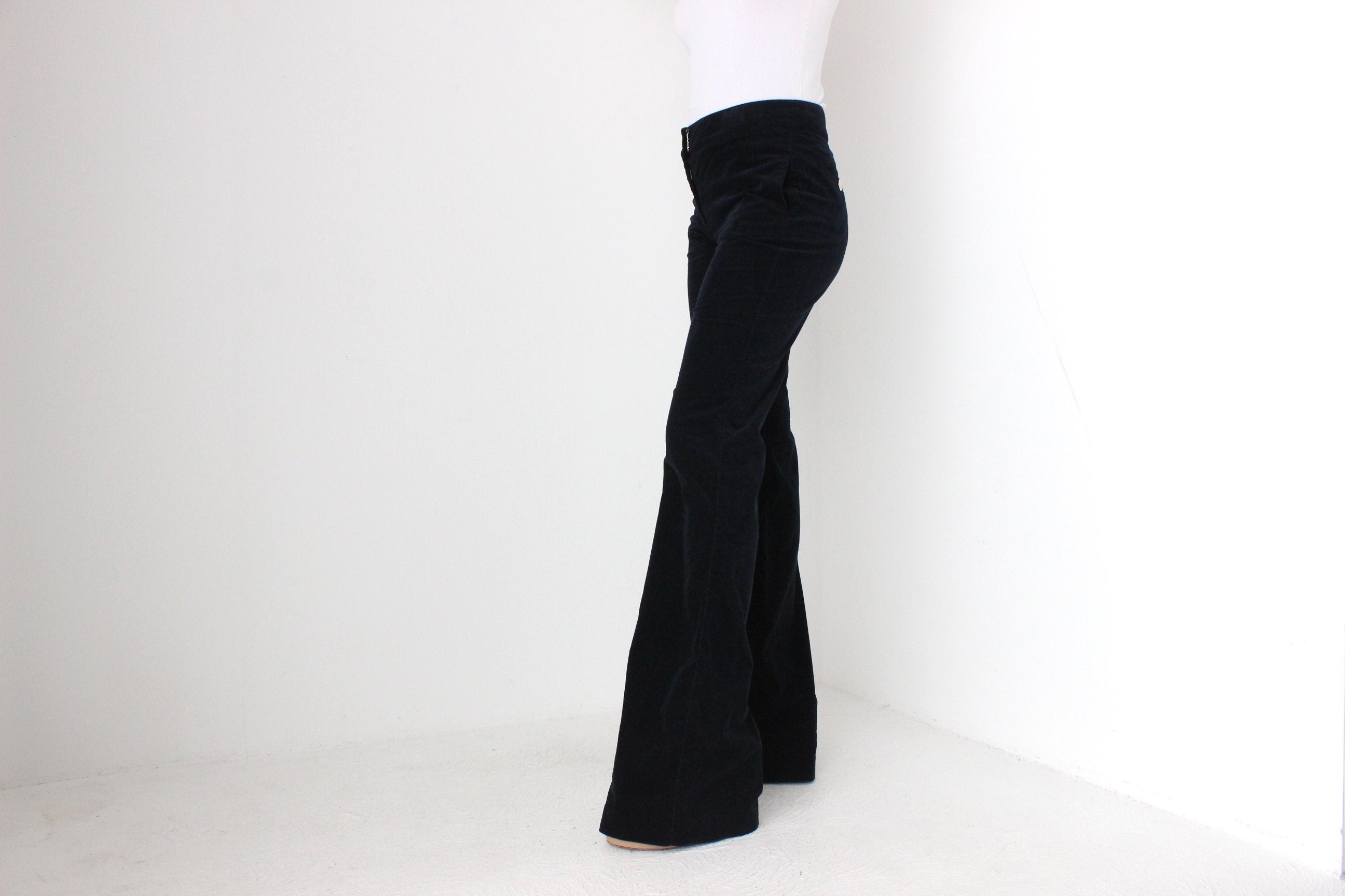 Y2K Roberto Cavalli Navy Corduroy Tall Bell Bottom Jeans