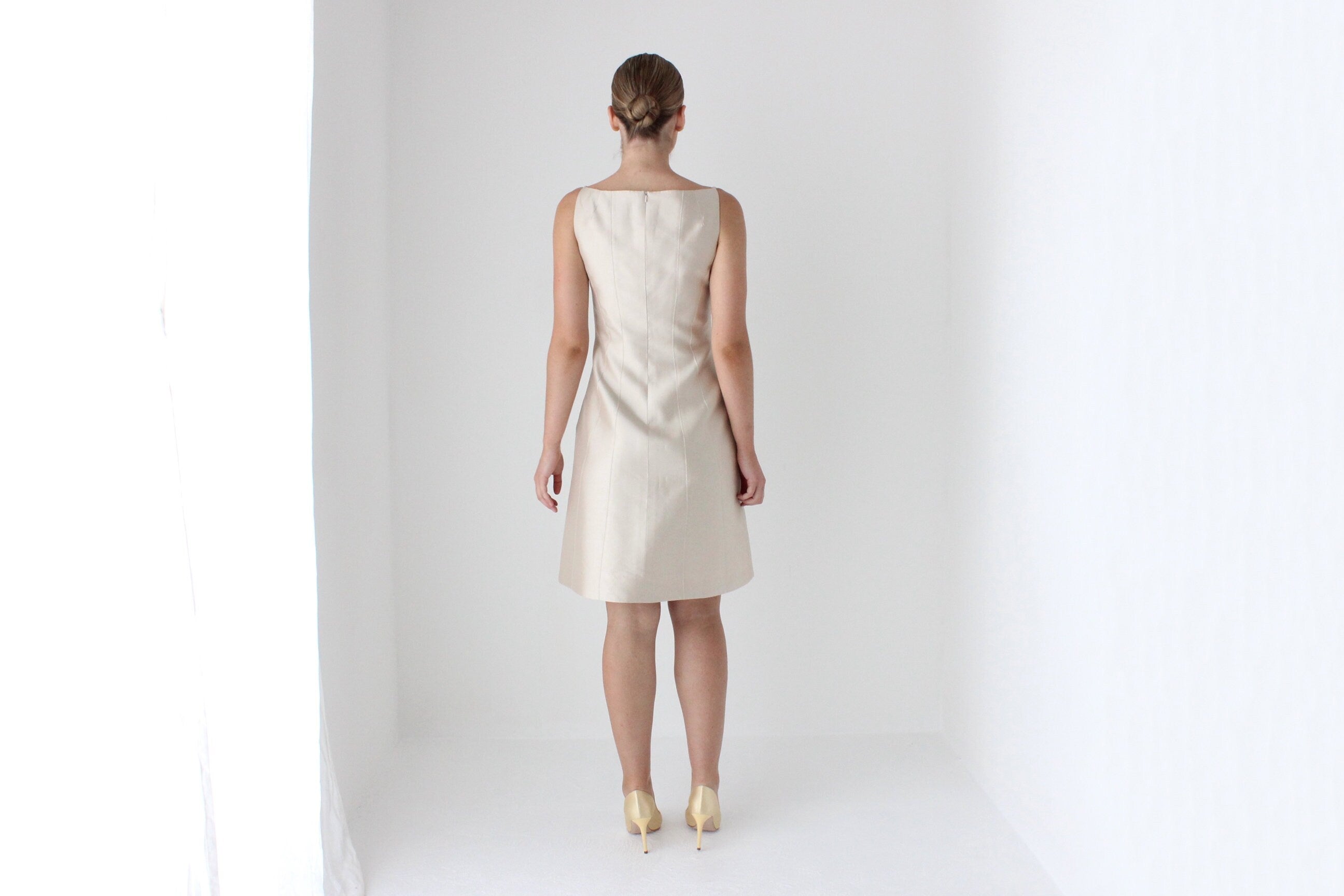 2000s Amanda Wakeley Pure Silk Pearlescent A-Line Dress