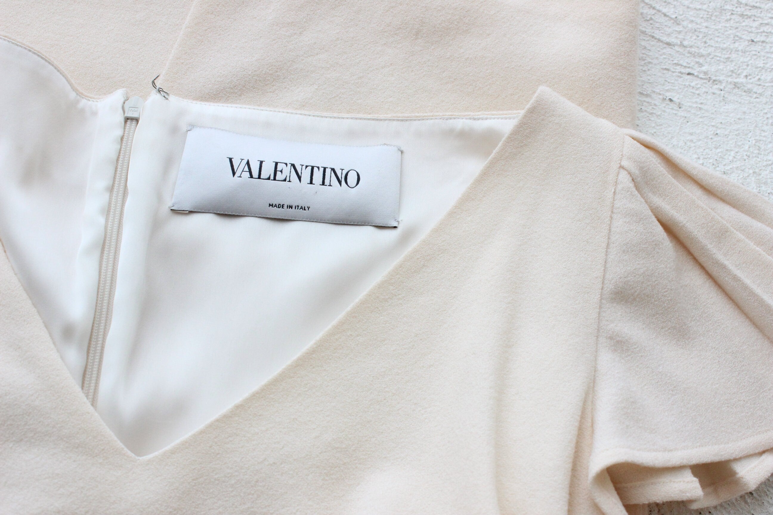 1990s VALENTINO Pure Wool Fitted Ruffle Mini Dress
