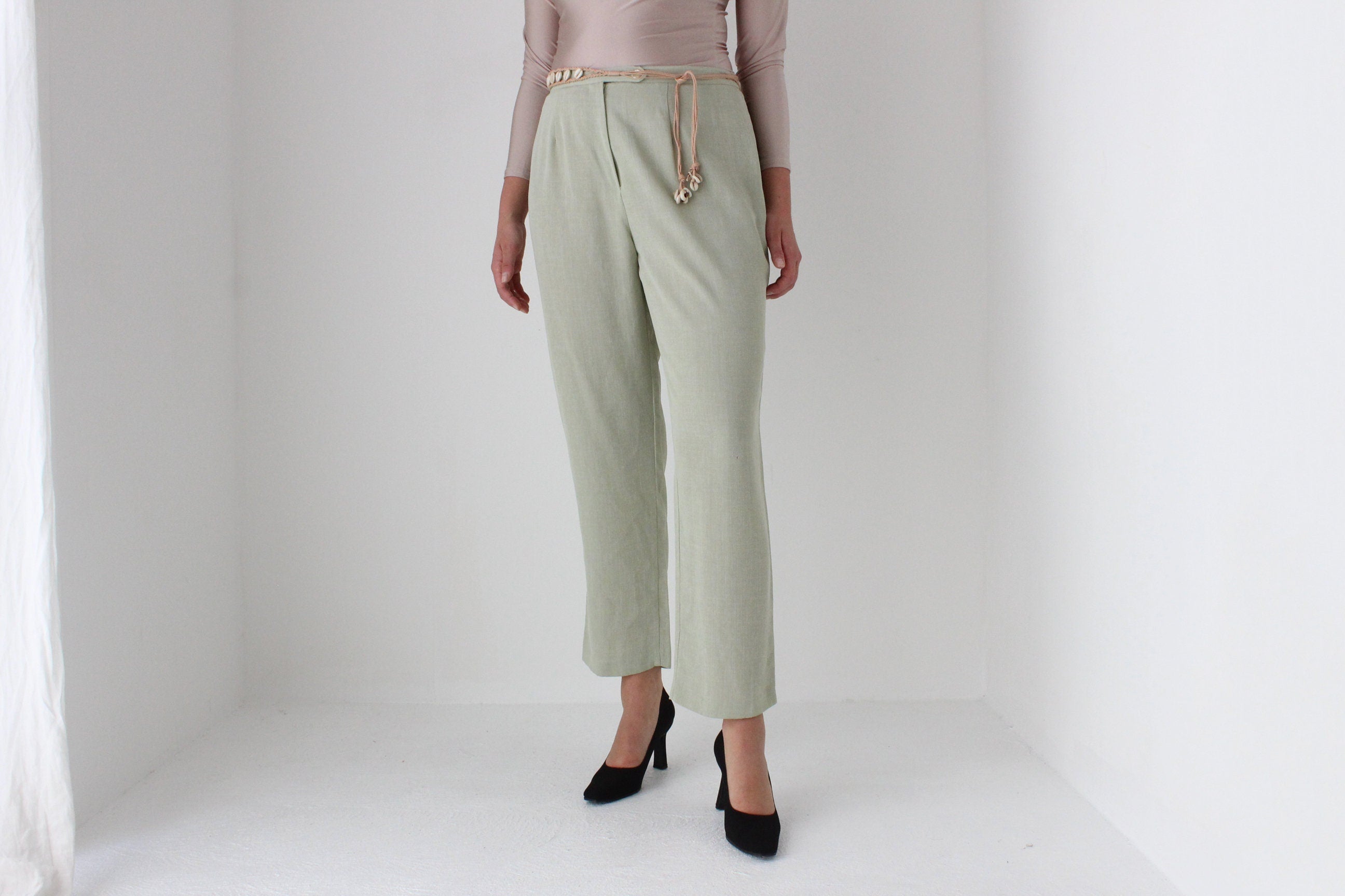 80s Pastel Relaxed High Waist Trousers