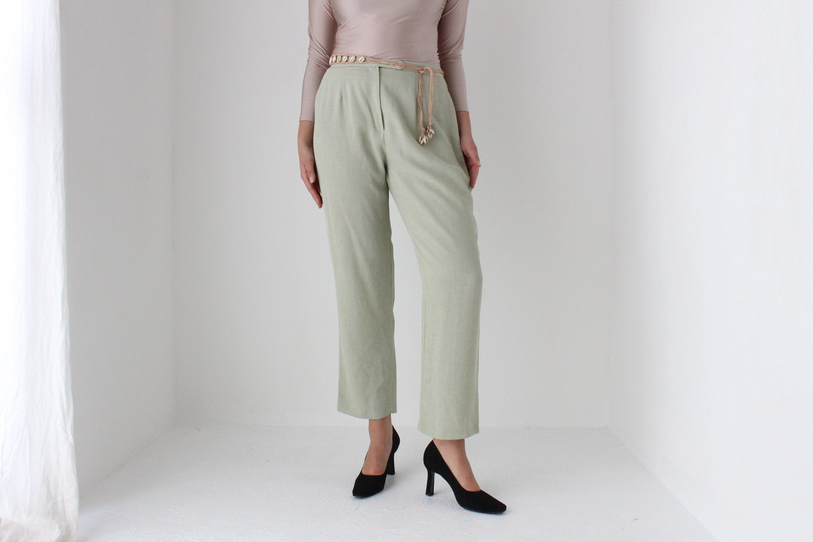 80s Pastel Relaxed High Waist Trousers