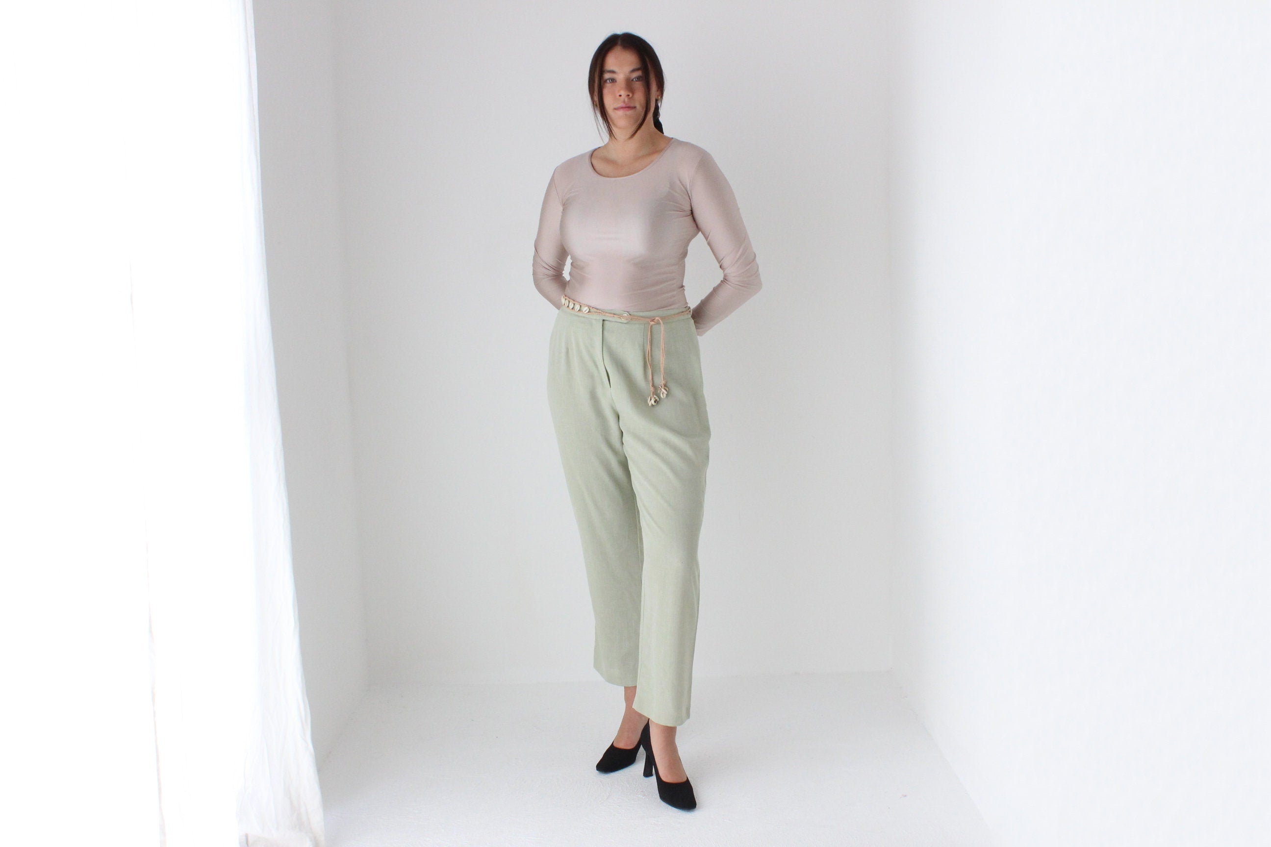 80s Pastel Relaxed High Waist Trousers