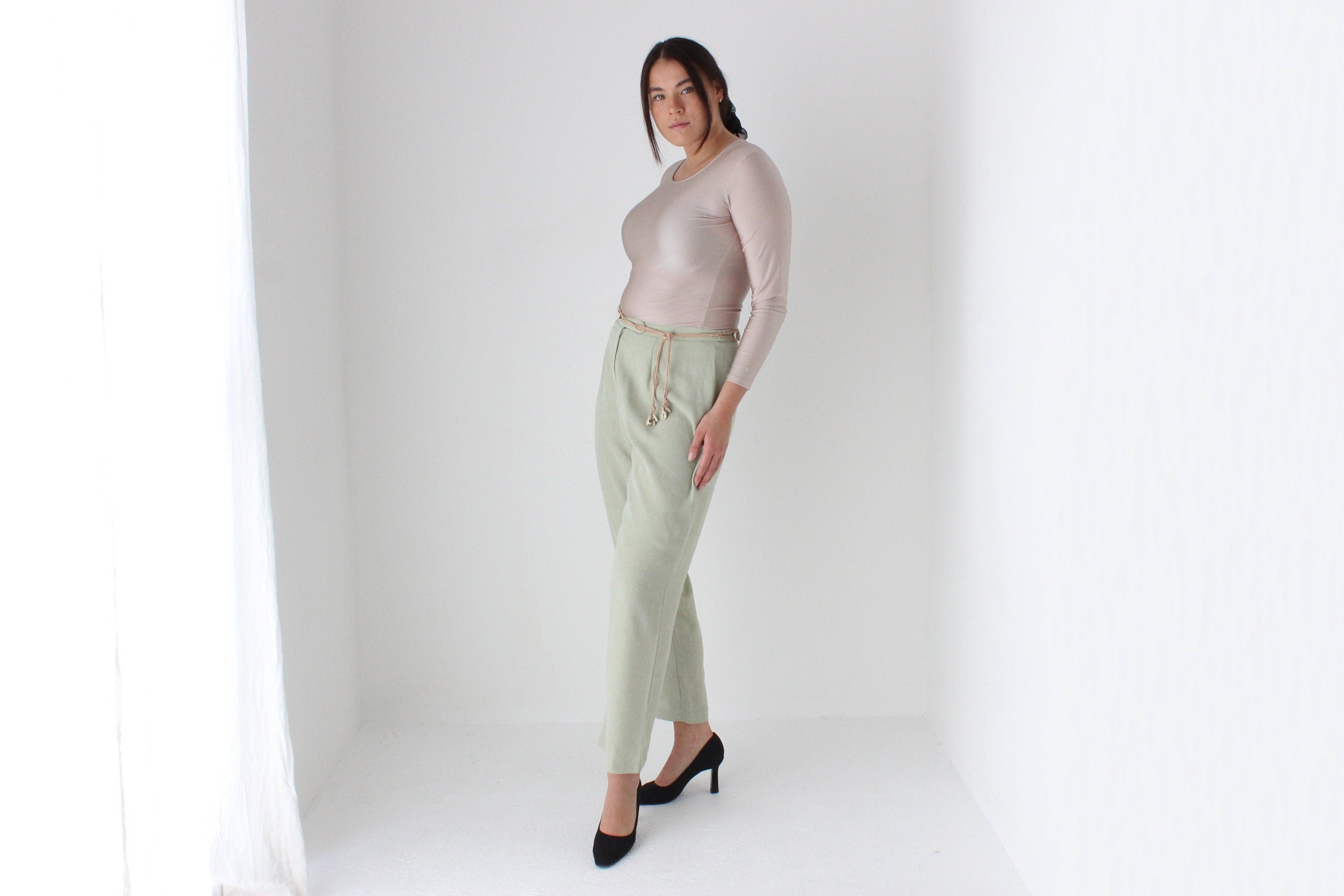 80s Pastel Relaxed High Waist Trousers