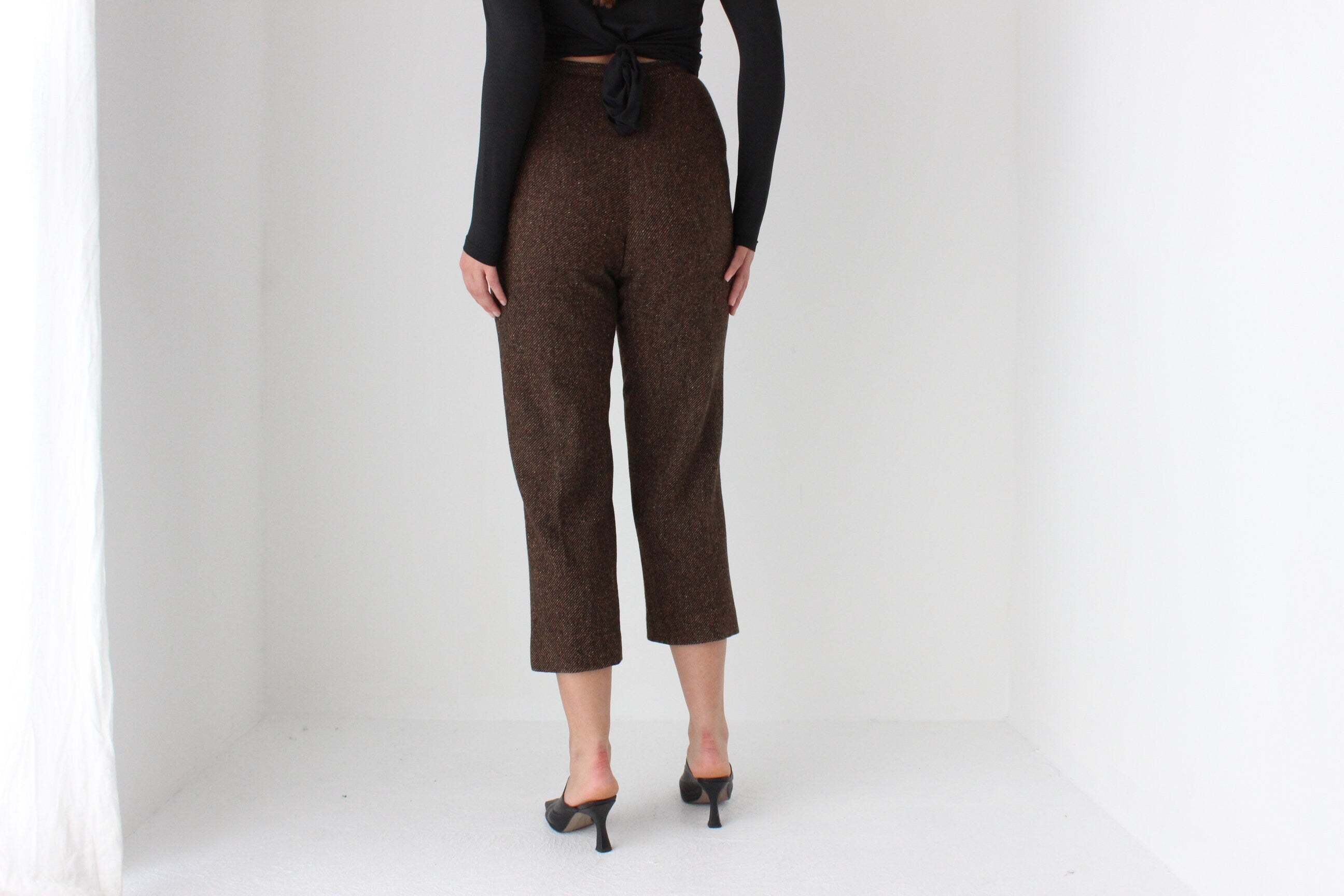 80s VALENTINO Wool Tweed Trousers