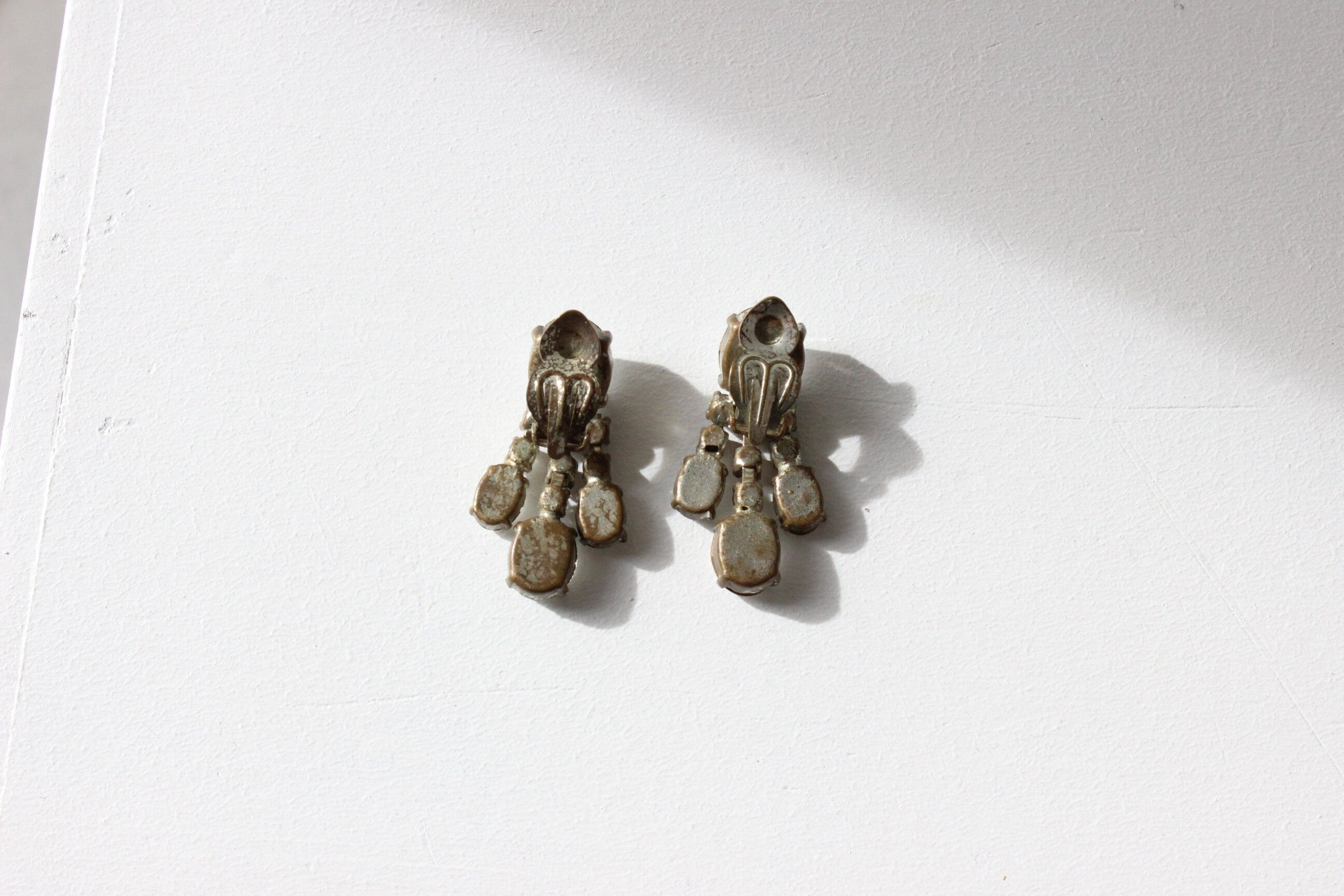 1930s Art Deco Crystal Chandelier Clip On Earrings