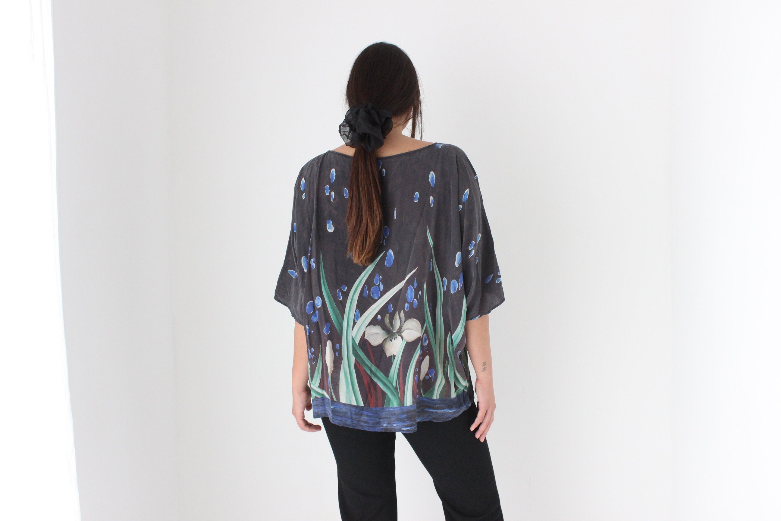 90s Marina Rinaldi Italian Art Silk Top