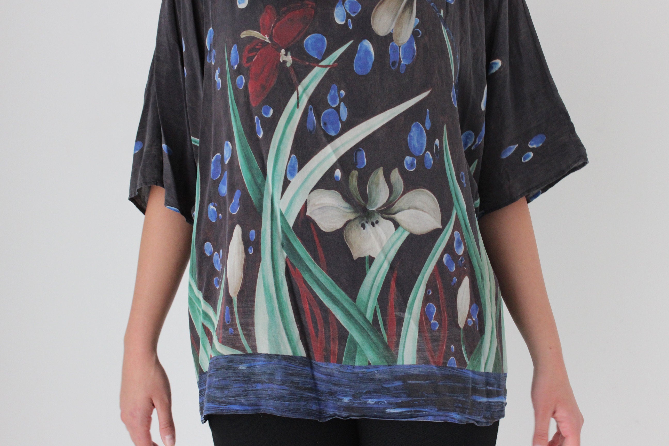 90s Marina Rinaldi Italian Art Silk Top