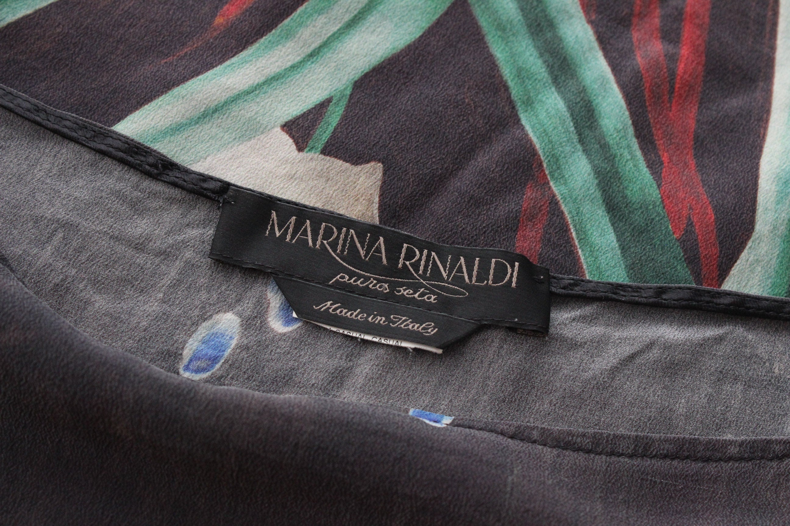 90s Marina Rinaldi Italian Art Silk Top