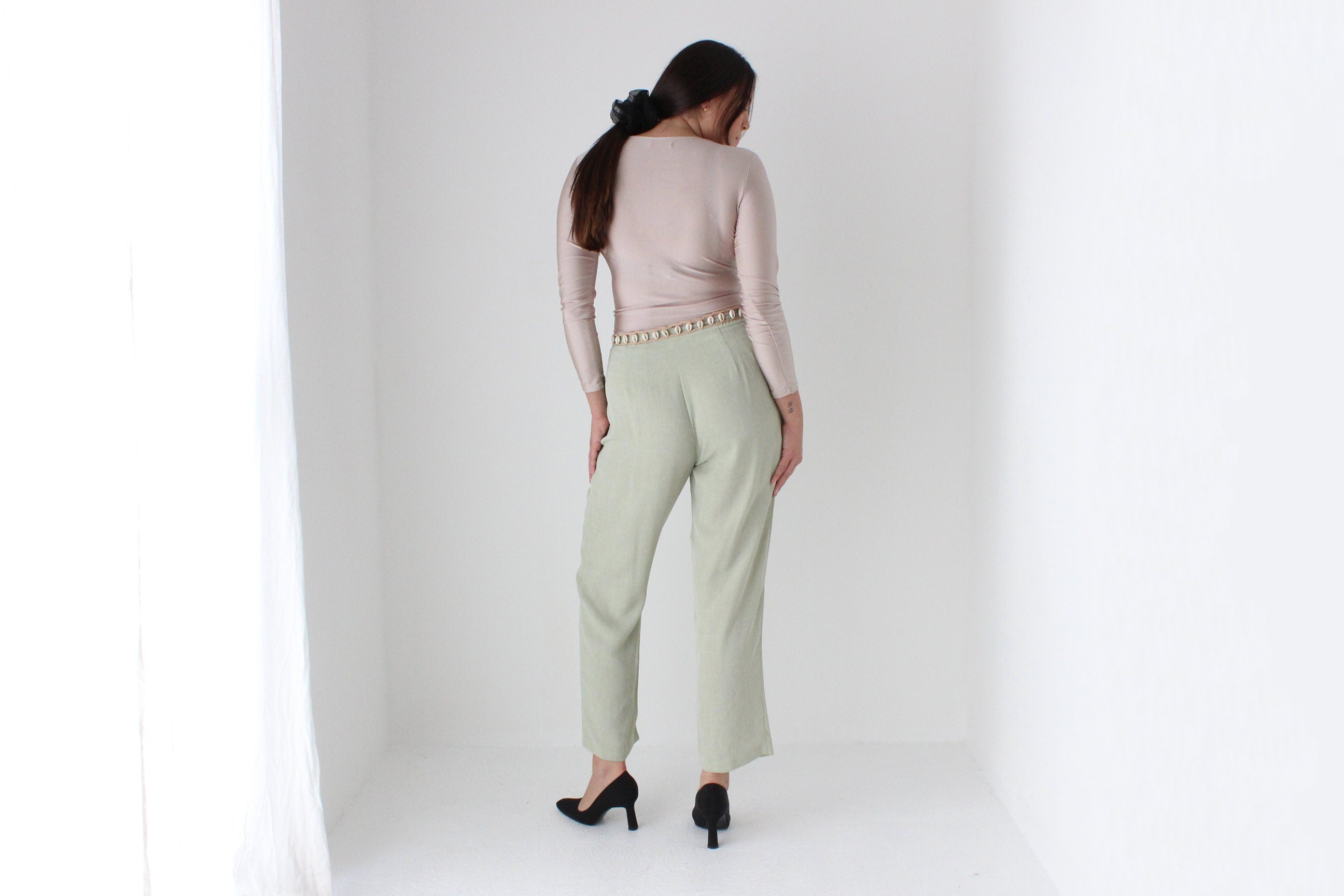 80s Pastel Relaxed High Waist Trousers