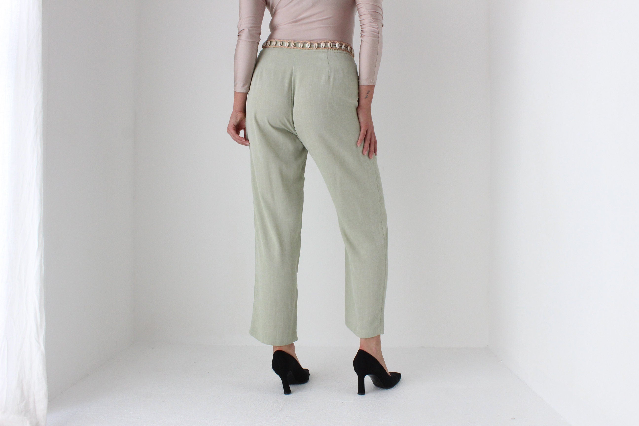 80s Pastel Relaxed High Waist Trousers