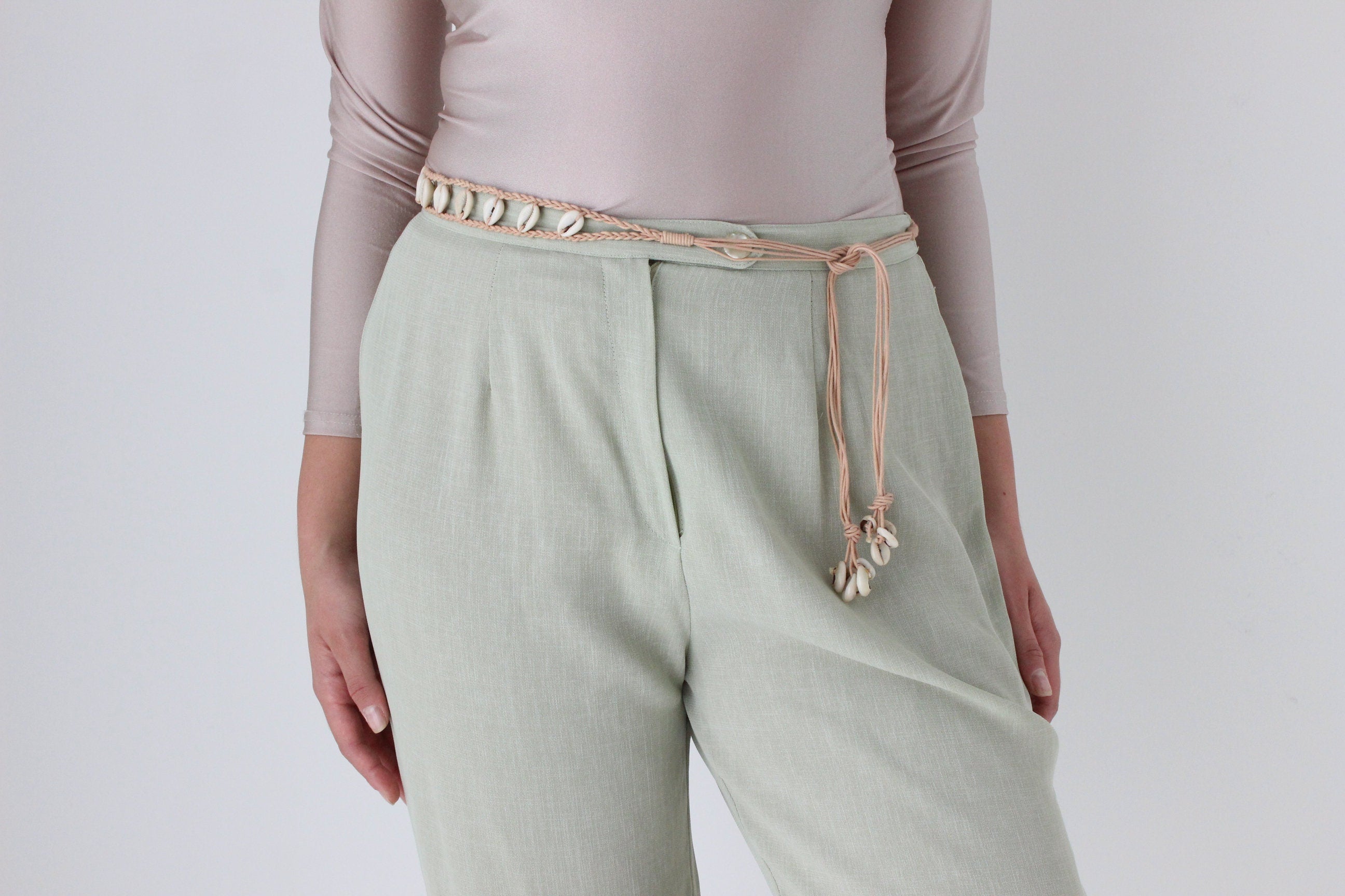 80s Pastel Relaxed High Waist Trousers