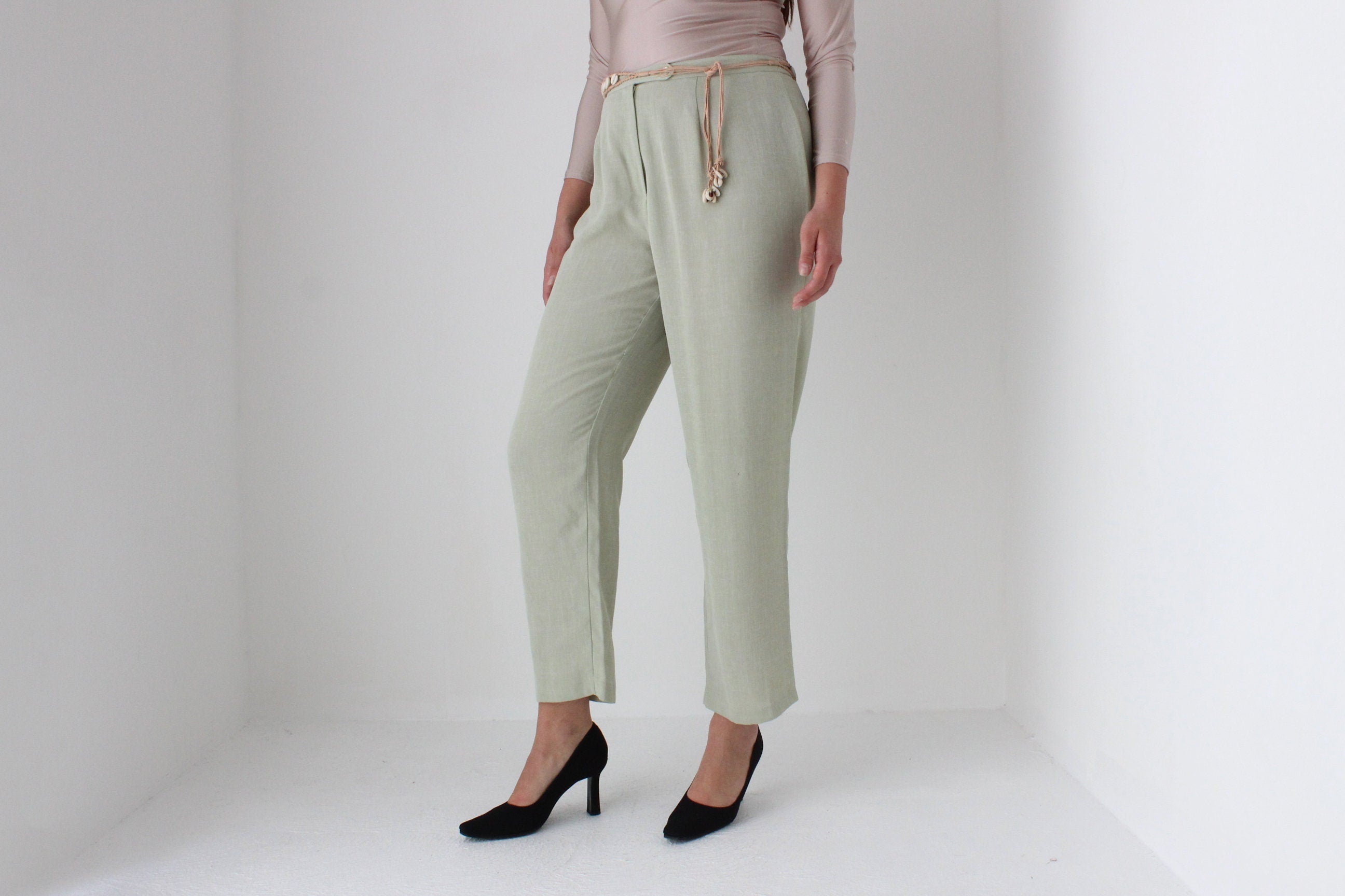 80s Pastel Relaxed High Waist Trousers