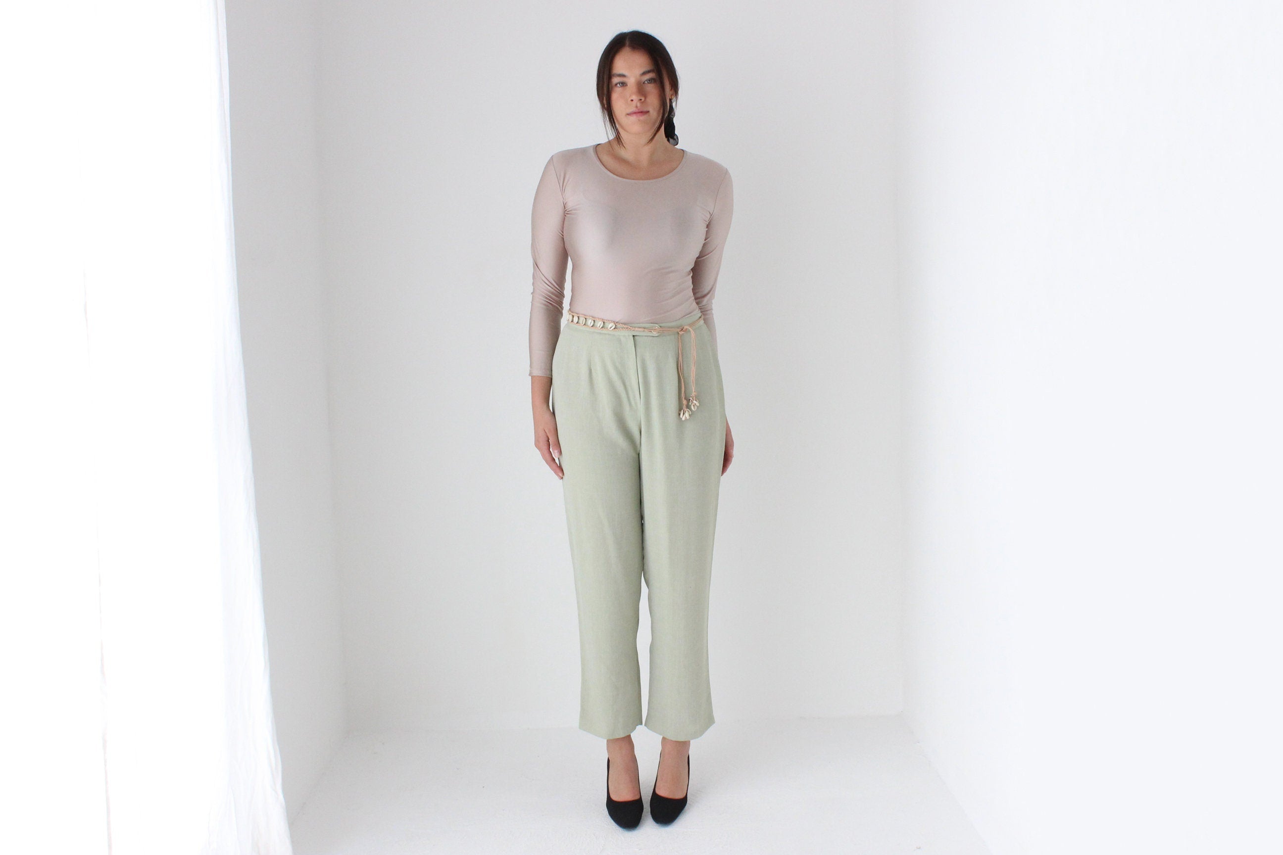 80s Pastel Relaxed High Waist Trousers