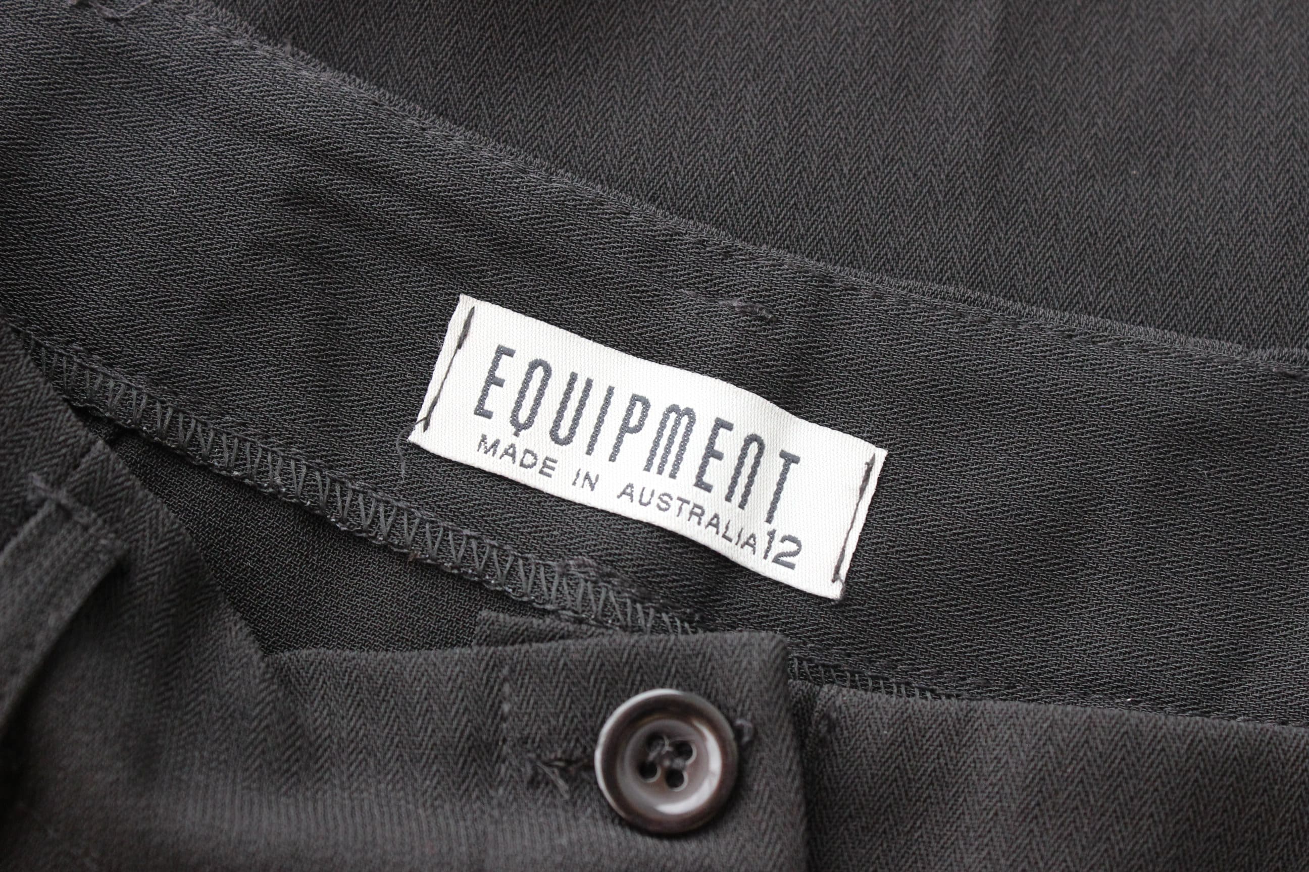 Vintage 90s Black Crepe Trousers by Equipment