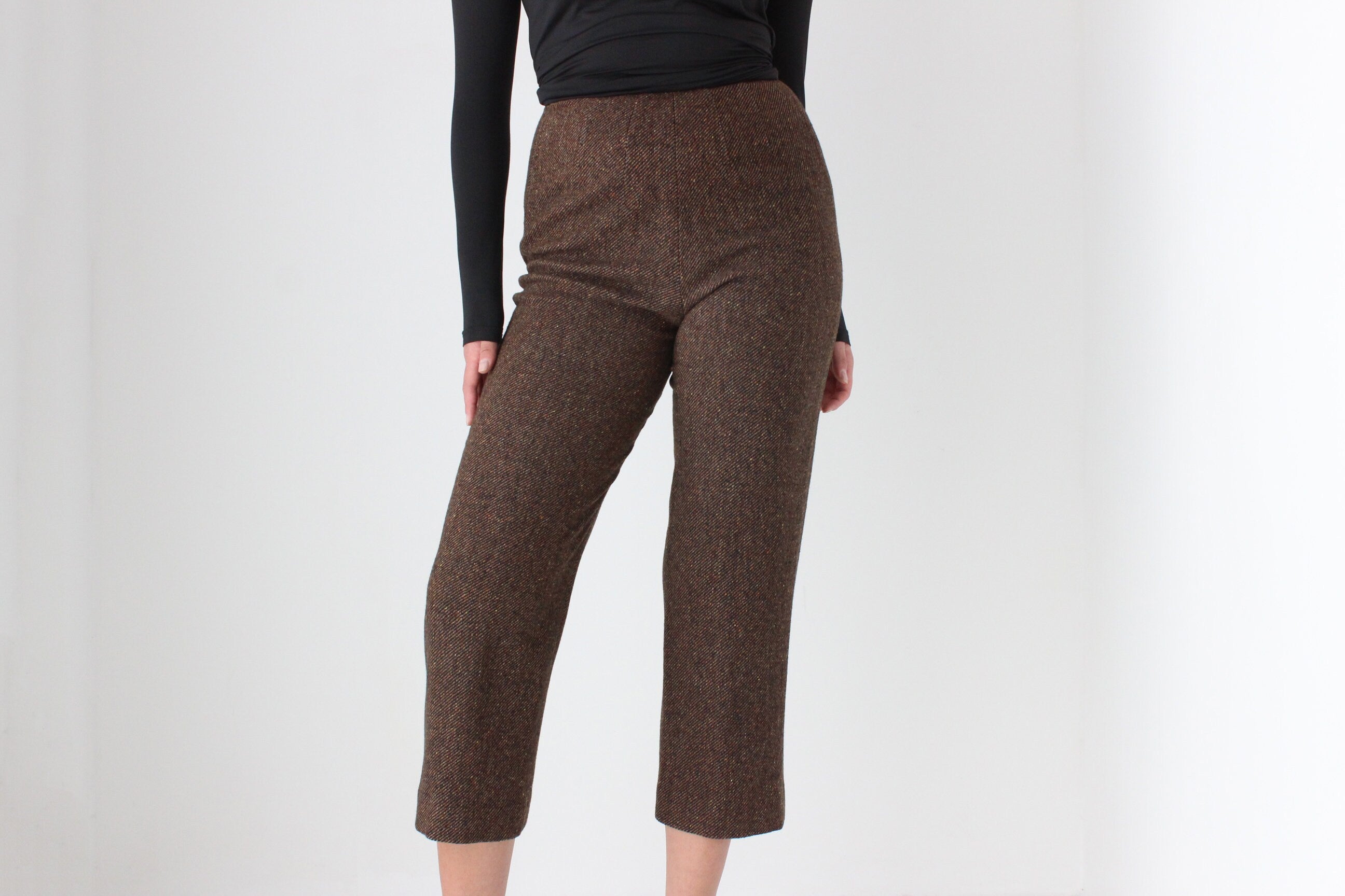 80s VALENTINO Wool Tweed Trousers