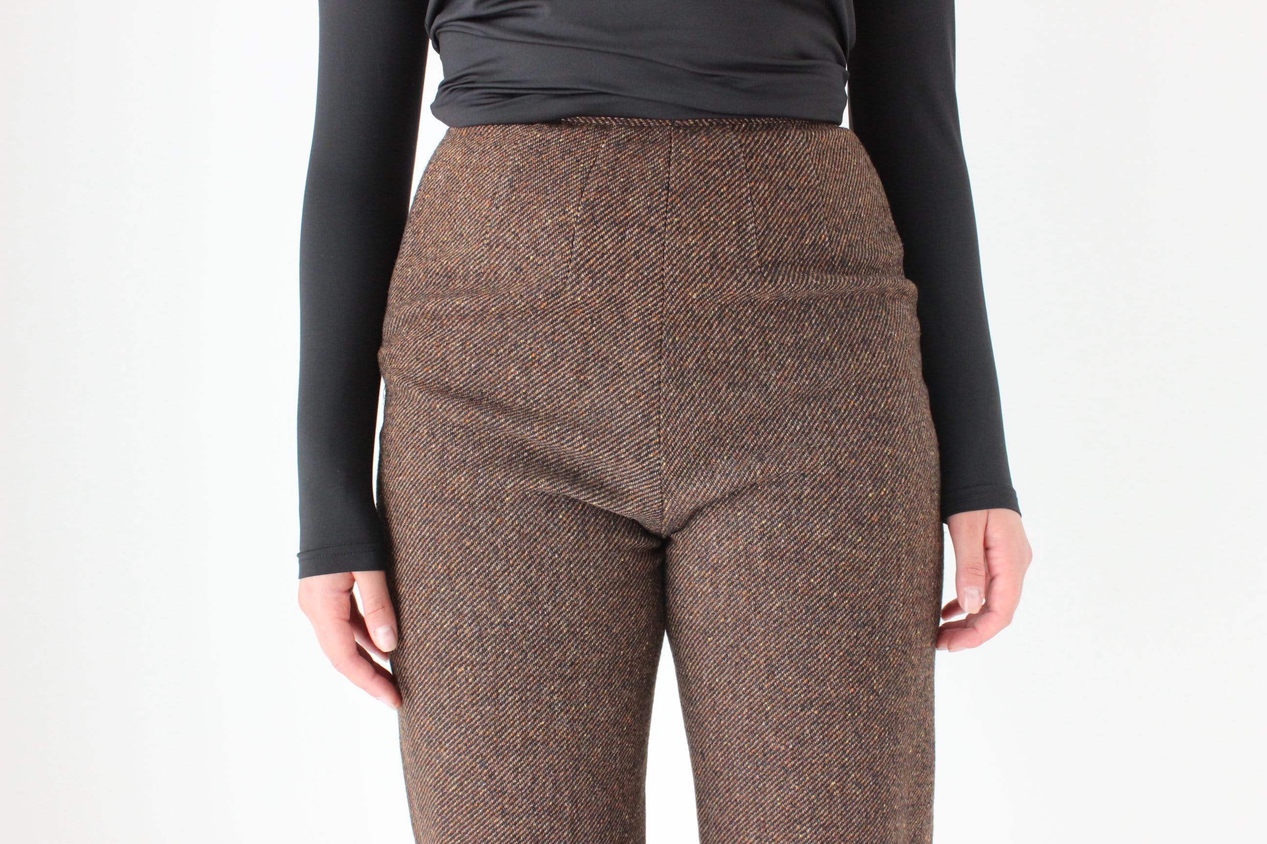 80s VALENTINO Wool Tweed Trousers