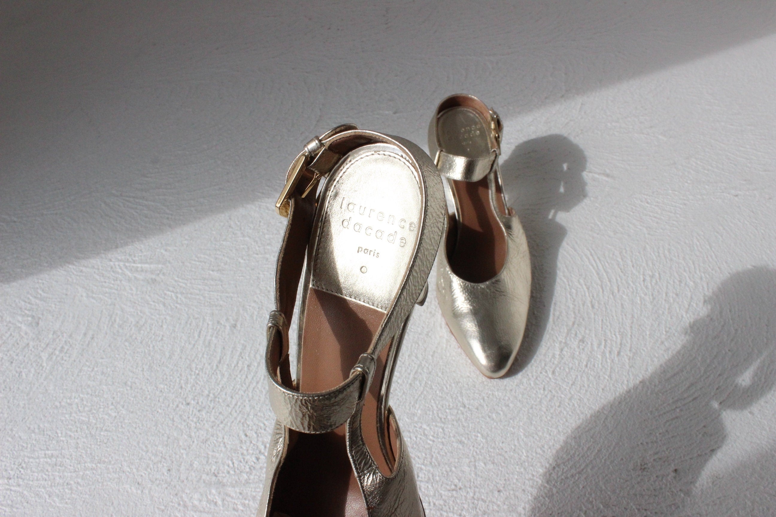 French Designer Gold Leather Courtier Heels ~ Euro 38 ~ RRP1200