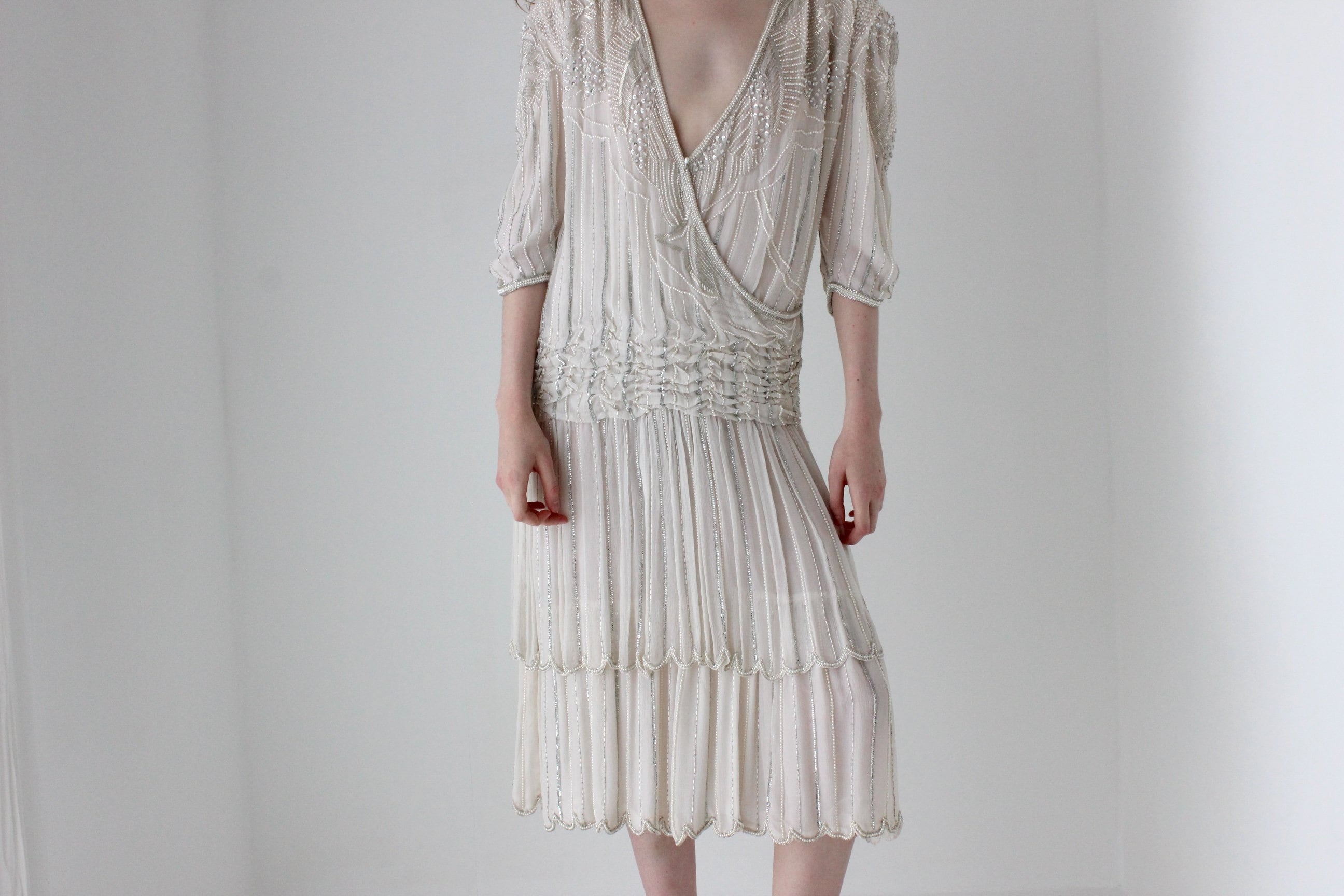 1980s 'Judith Ann Creations' Pure Silk Sequin & Beaded Dress