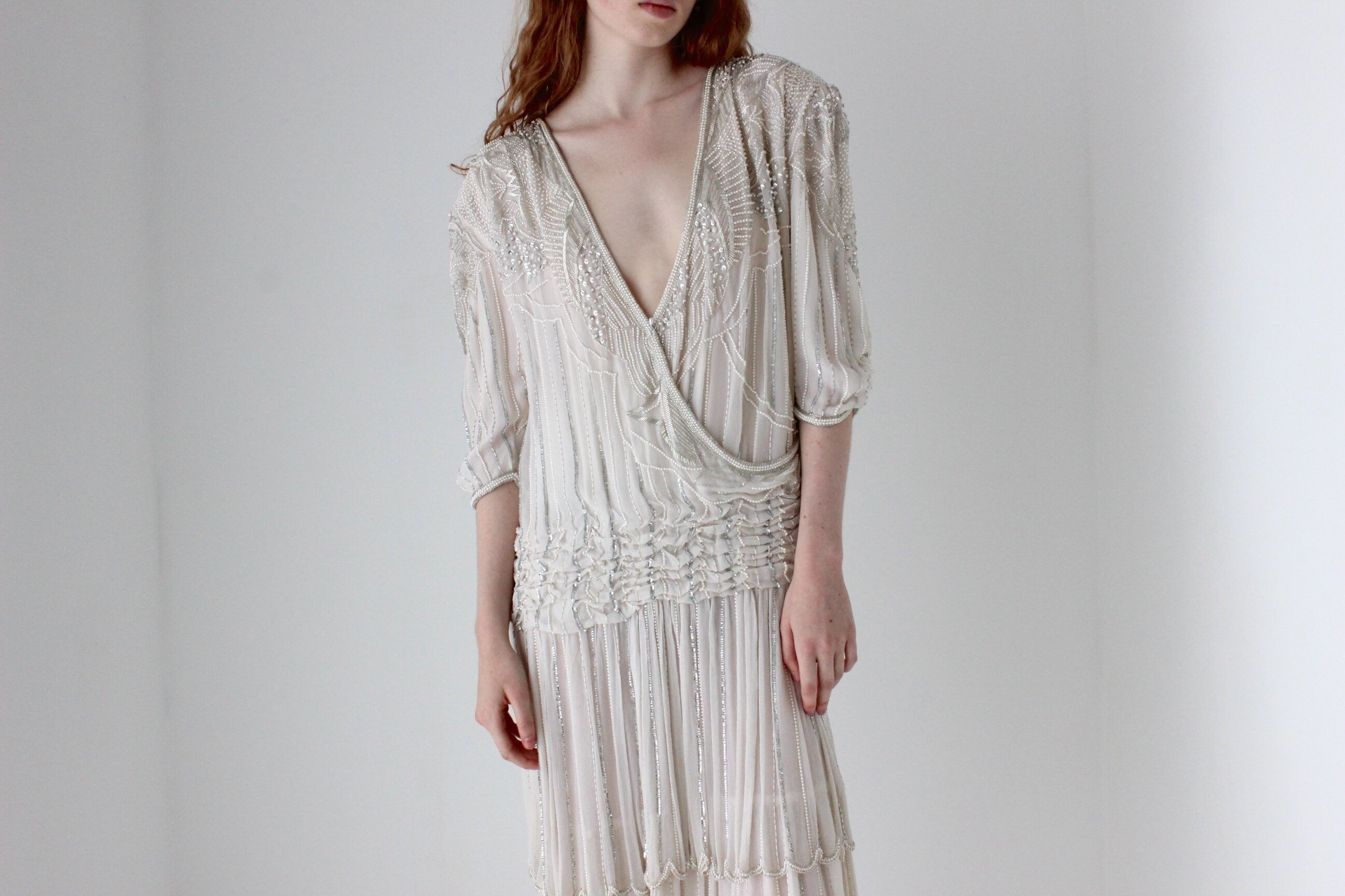 1980s 'Judith Ann Creations' Pure Silk Sequin & Beaded Dress
