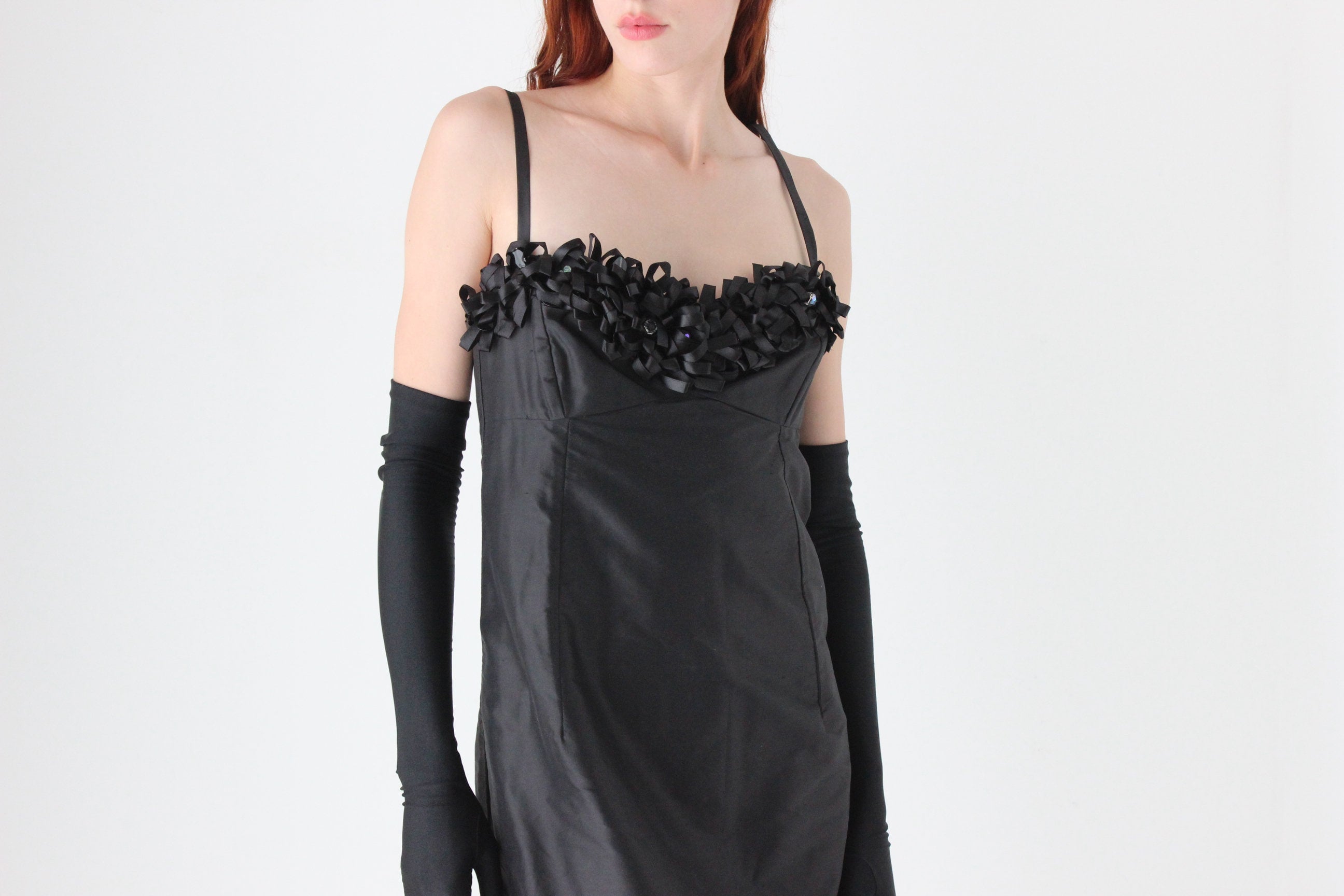 Va Va Voom 80s Raw Silk Sculptural Bustier Hourglass Formal Dress