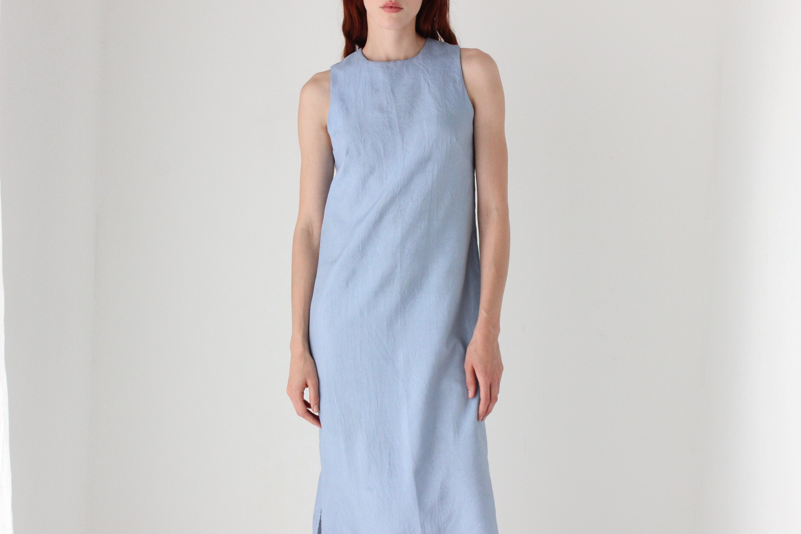 80s Lightweight Parachute Relaxed Sleeveless Dress