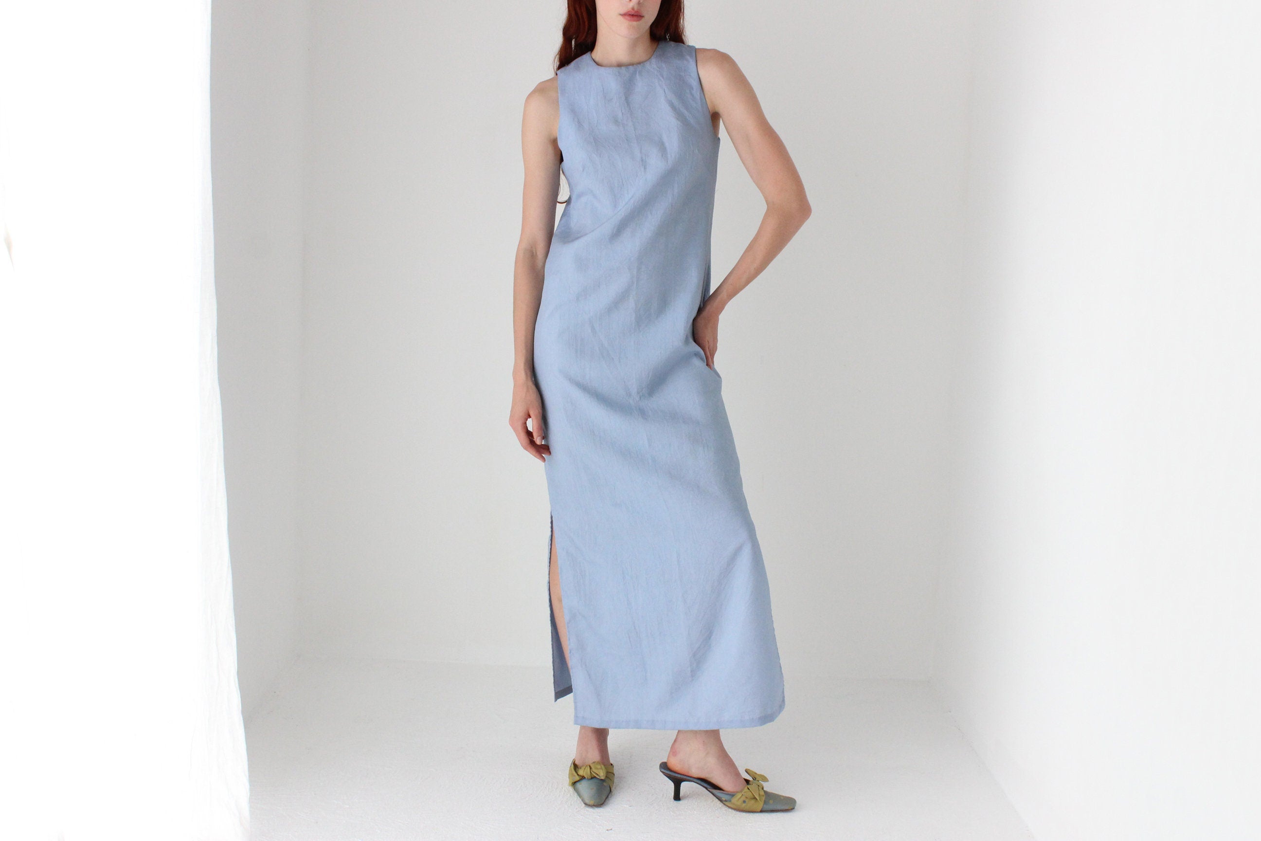 80s Lightweight Parachute Relaxed Sleeveless Dress