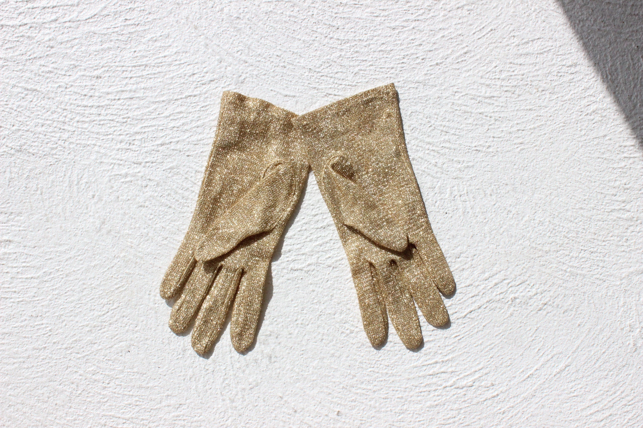 80s 'Luminex' Glittering Gold Lurex Gloves