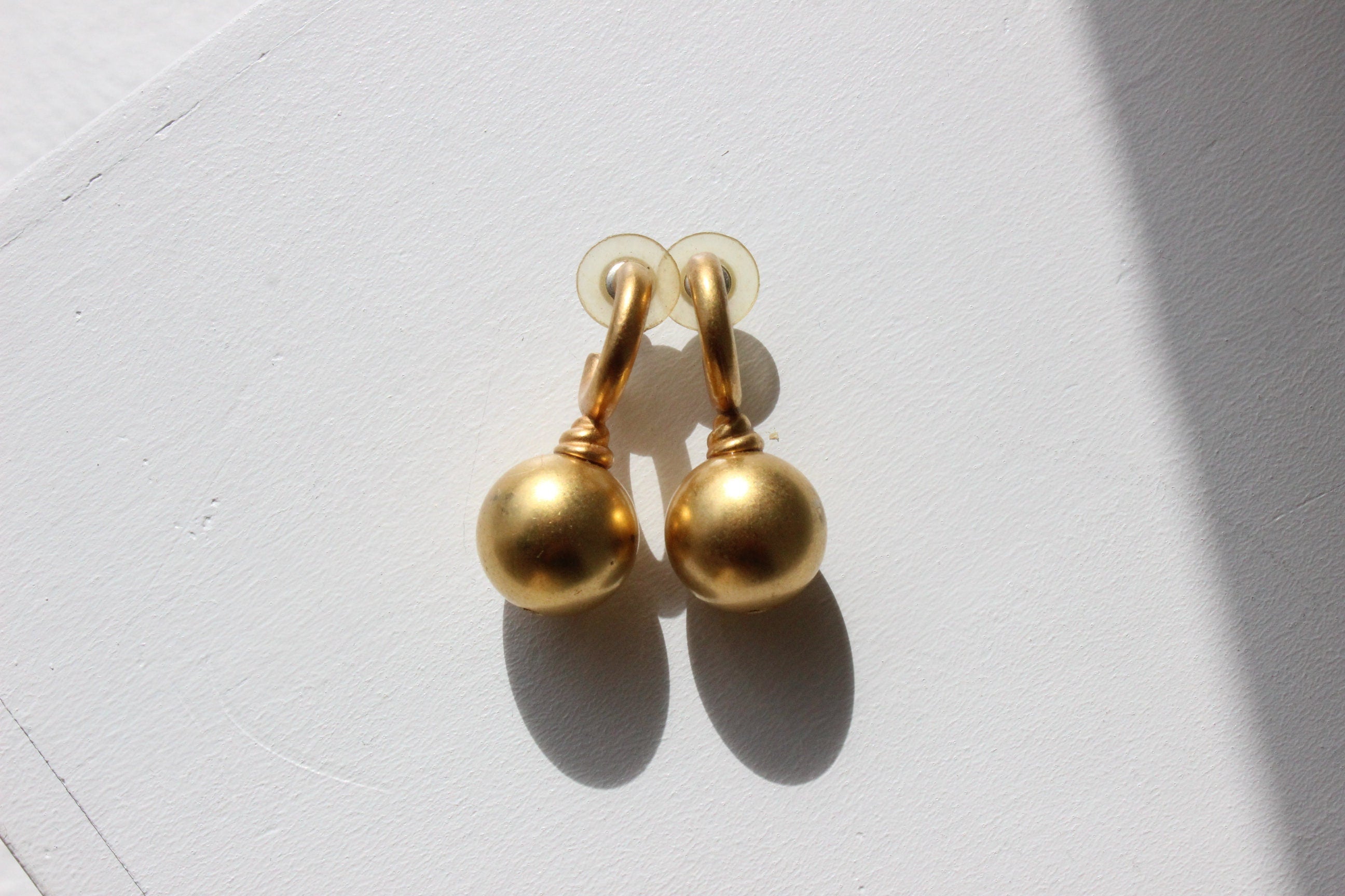 80s Baroque Matte Chunky Gold Hoops & Spheres