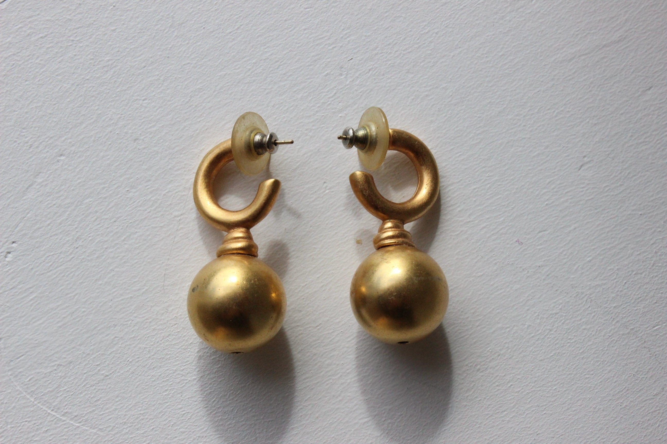 80s Baroque Matte Chunky Gold Hoops & Spheres