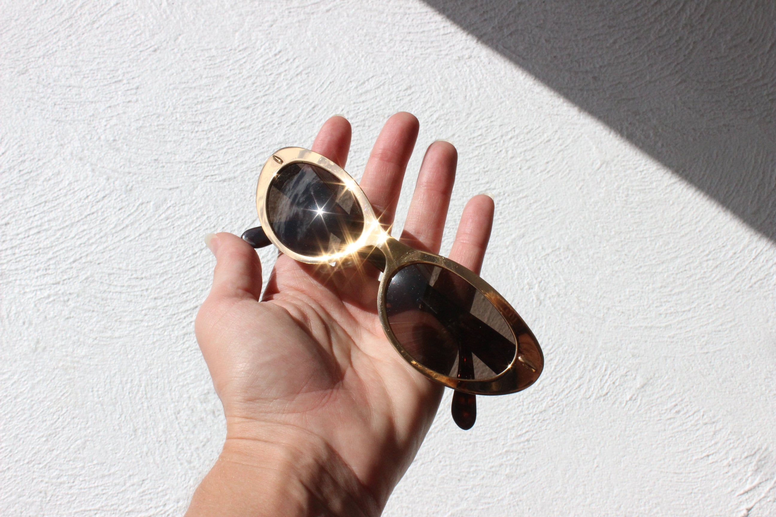 90s Blumarine Gold Metal Rounded Cat Eye Sunglasses