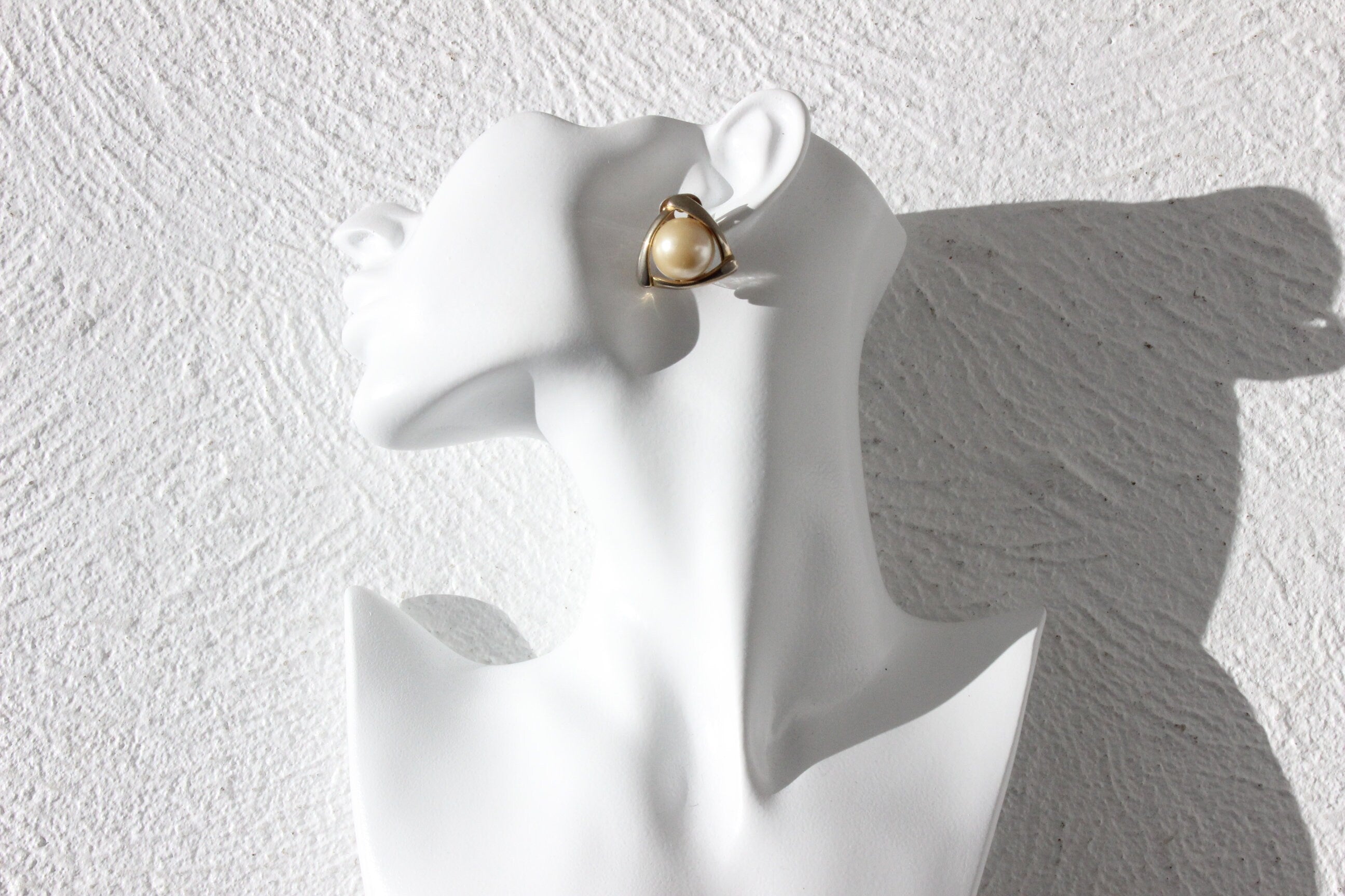 80s Baroque Gold & Champage Pearl Clip On Wedding Earrings