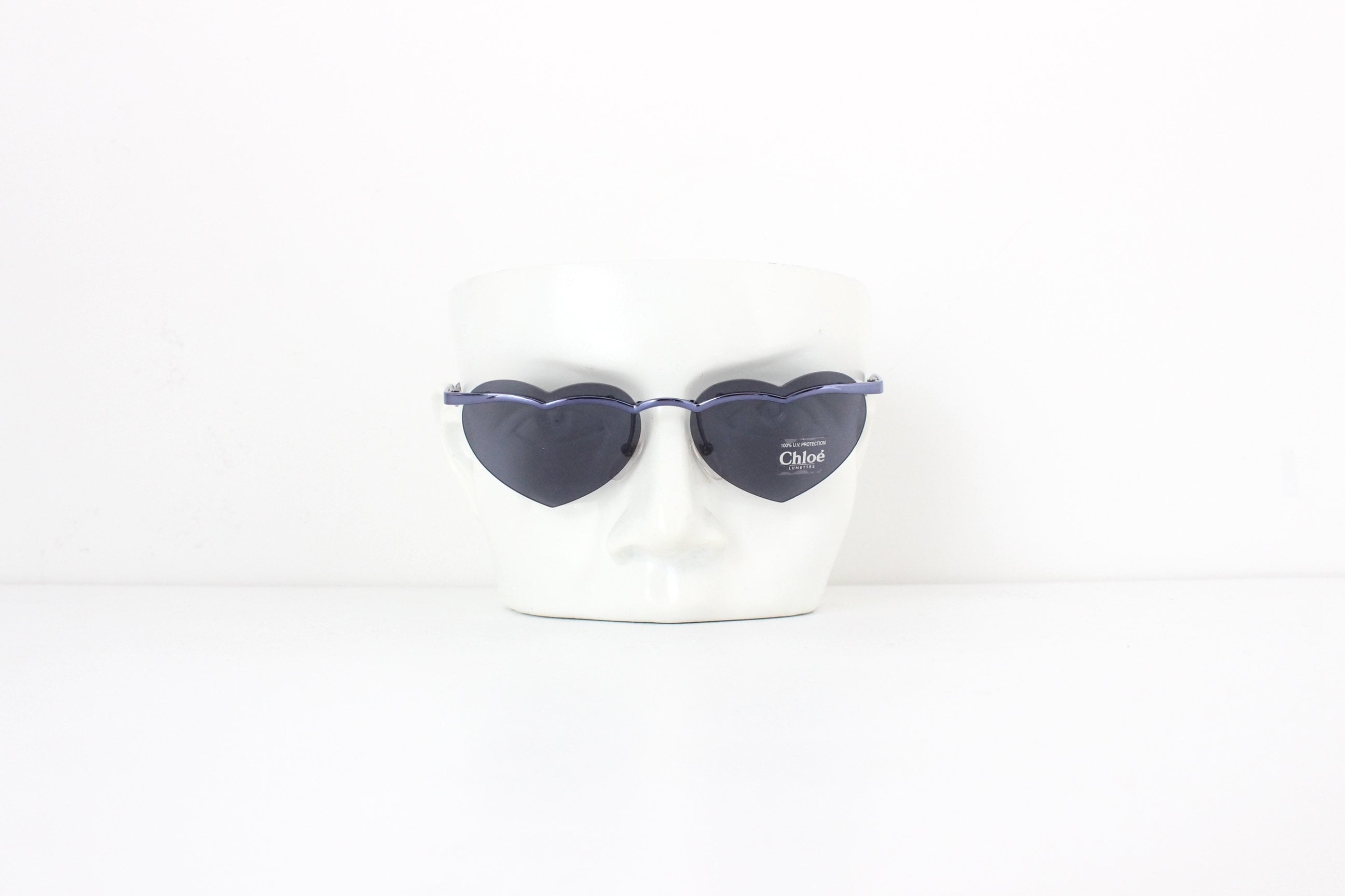 Rare 90s Vintage CHLOE Heart Shaped Frameless Sunglasses