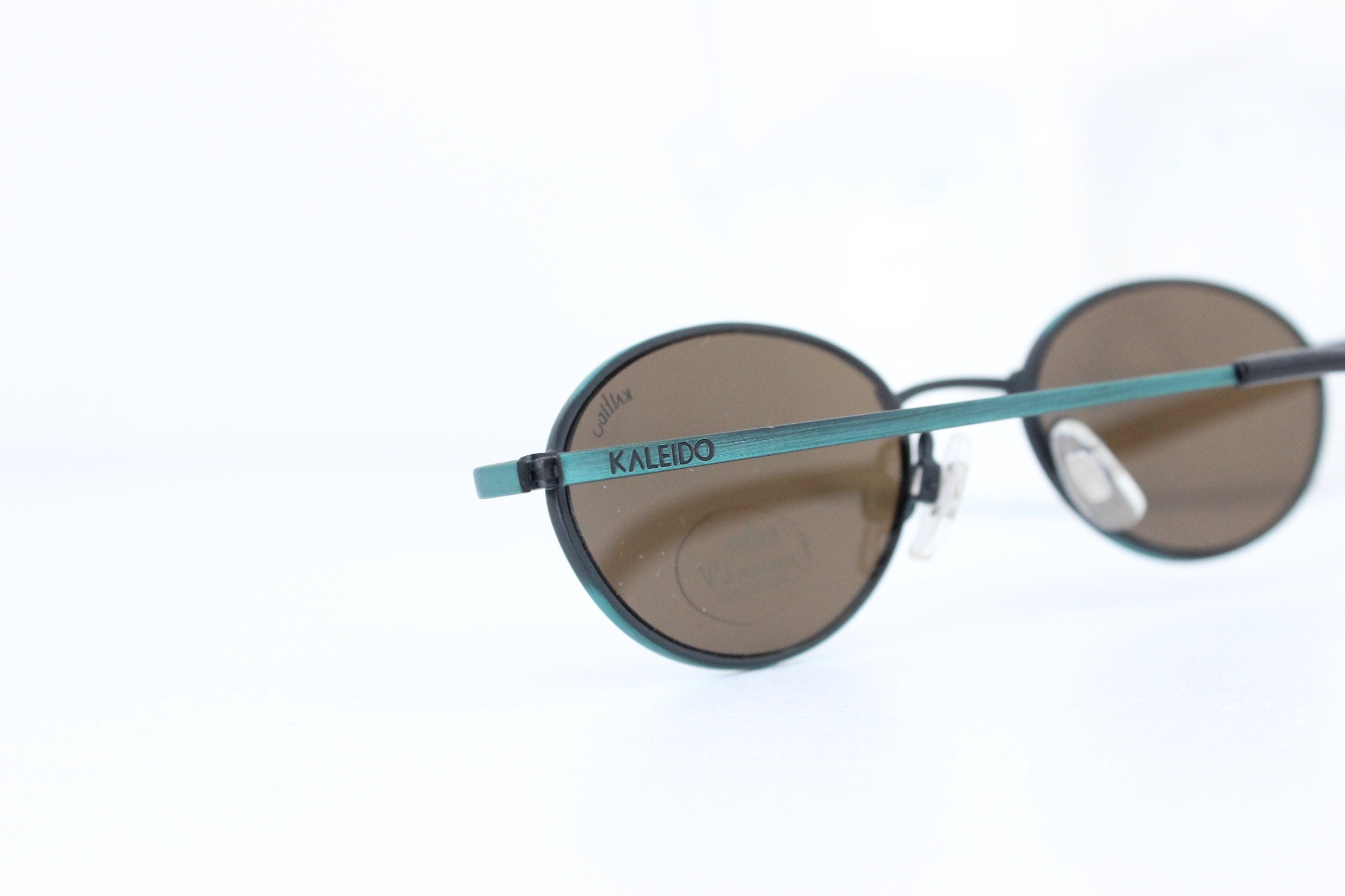 90s Kaleido Metallic Green Oval Eye Sunglasses