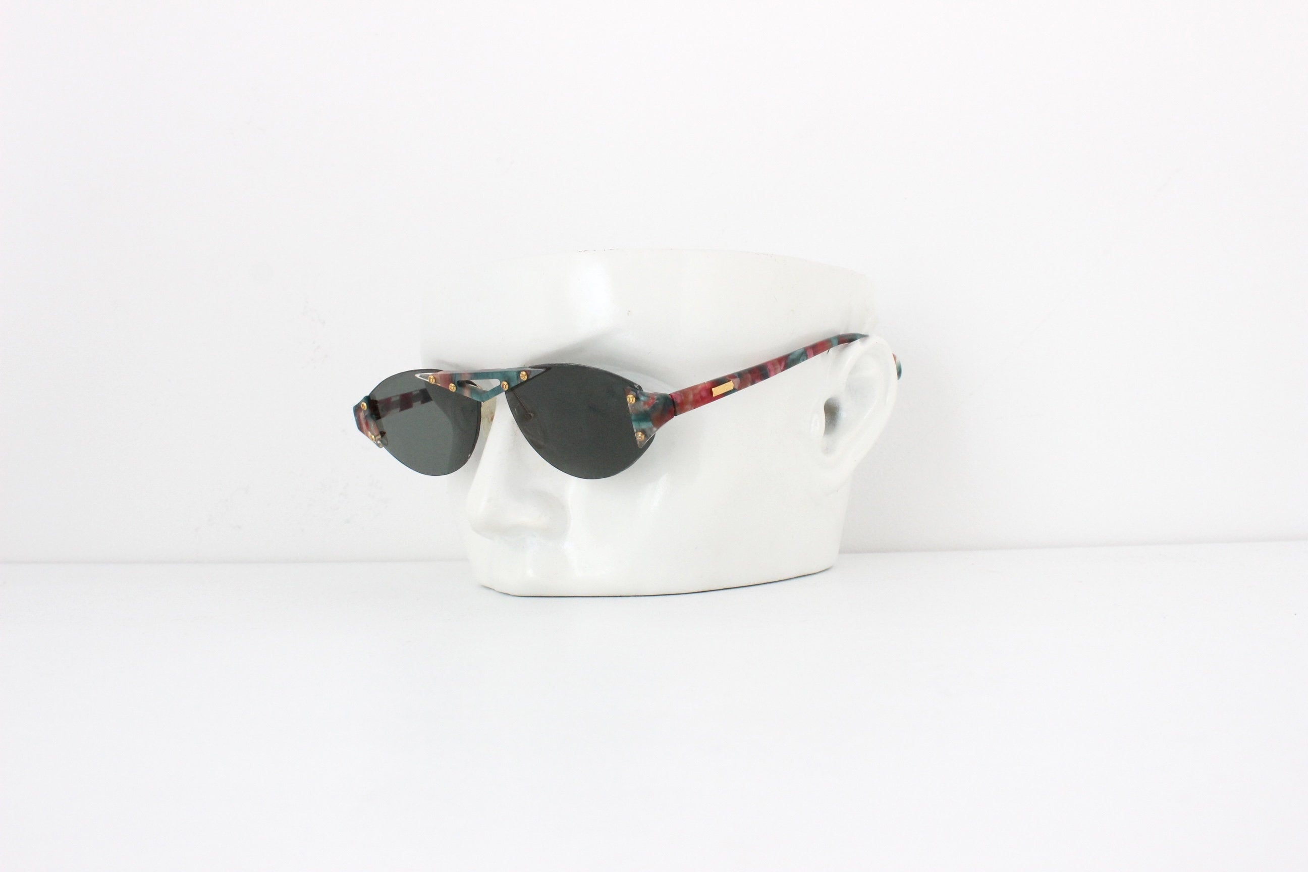 80s "Flair" Germany Mottled Resin Art Sunglasses