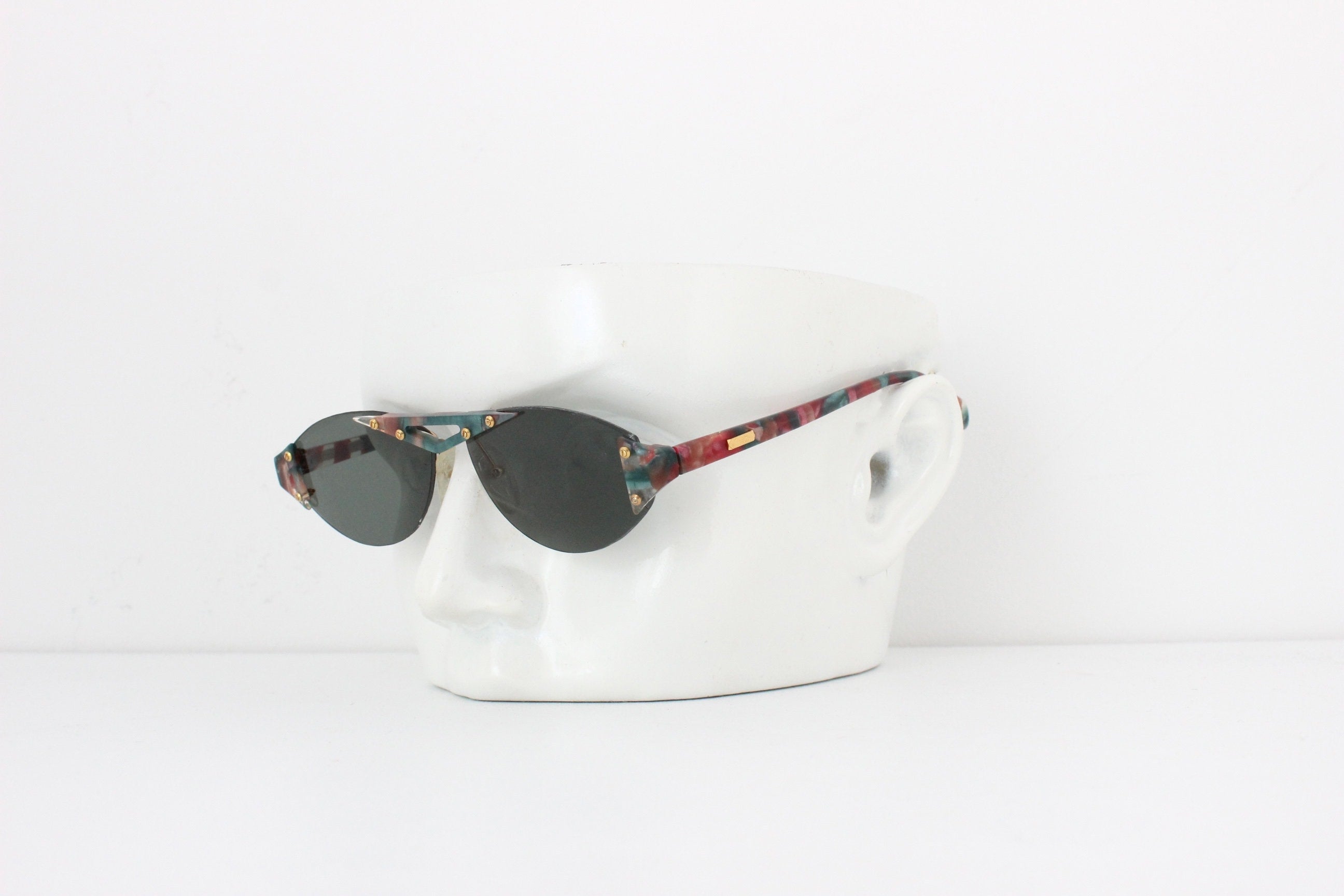 80s "Flair" Germany Mottled Resin Art Sunglasses